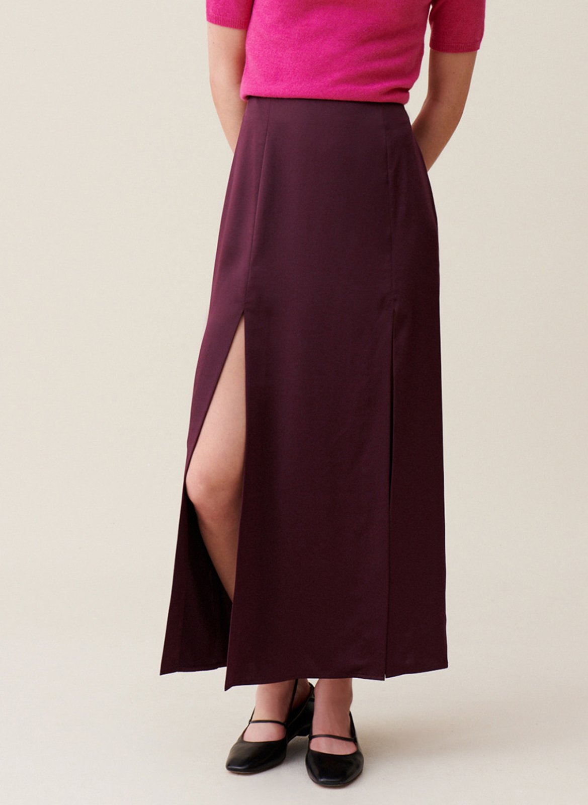 Long straight skirt CLAUDIE PIERLOT Red