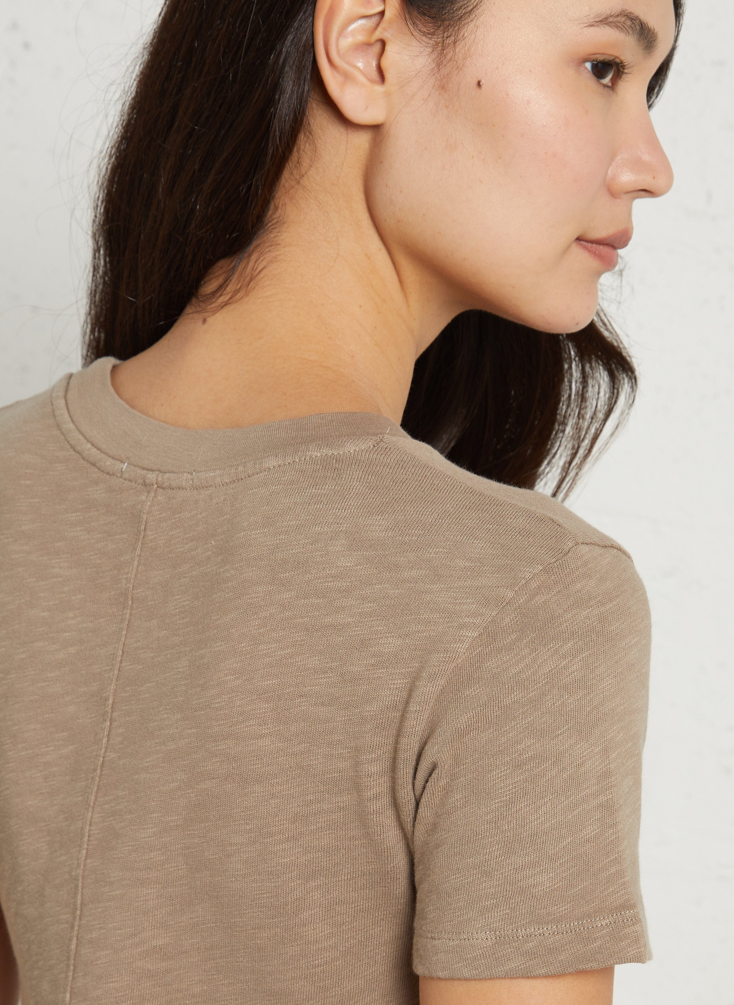 Recht, katoenen T-shirt met ronde hals AMERICAN VINTAGE Beige