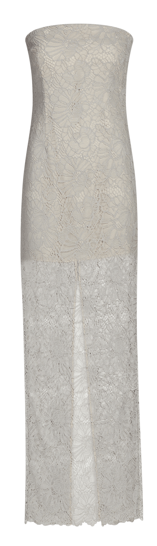 Strapless lace dress ROTATE Grey