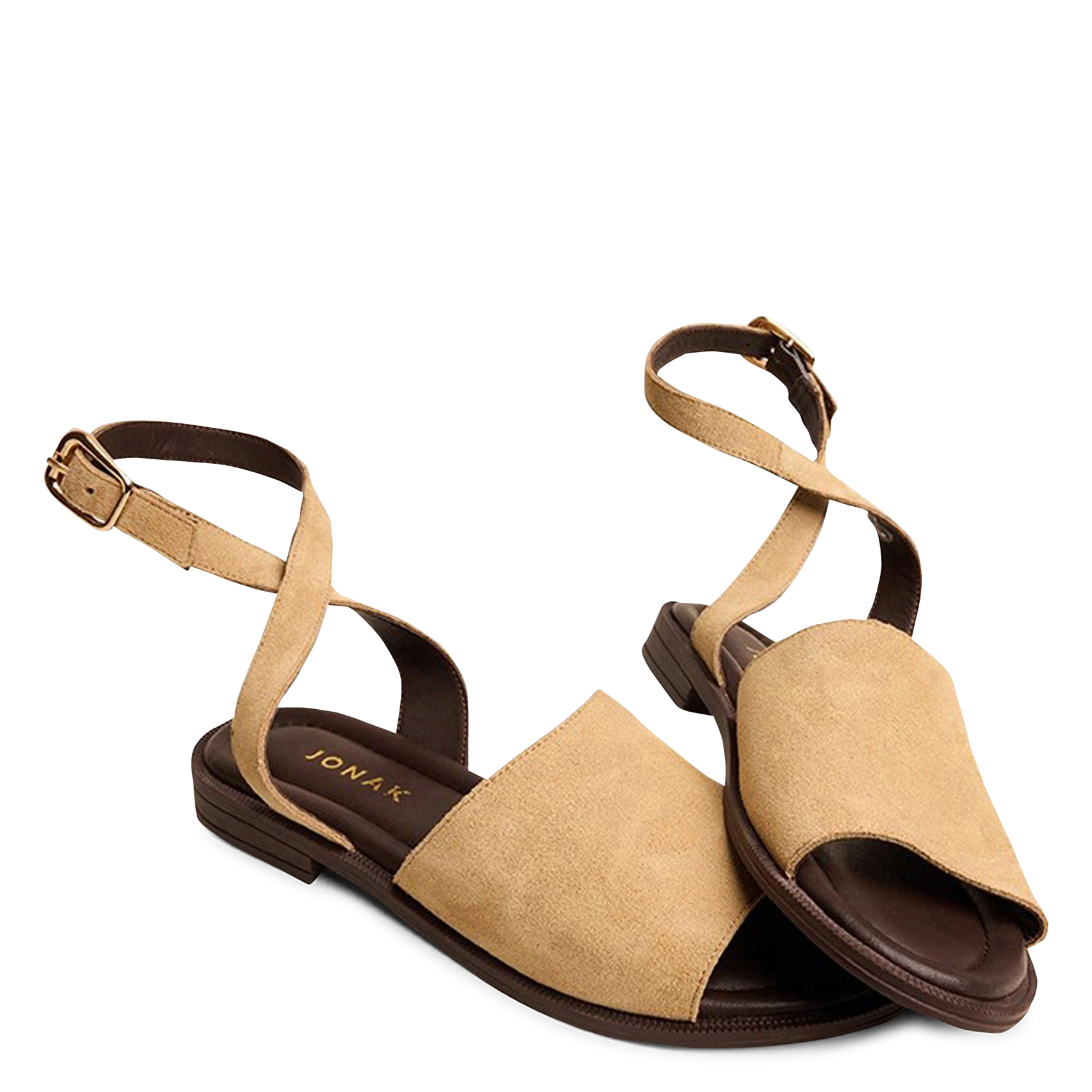 Sandales à boucles ajustables en cuir JONAK Beige