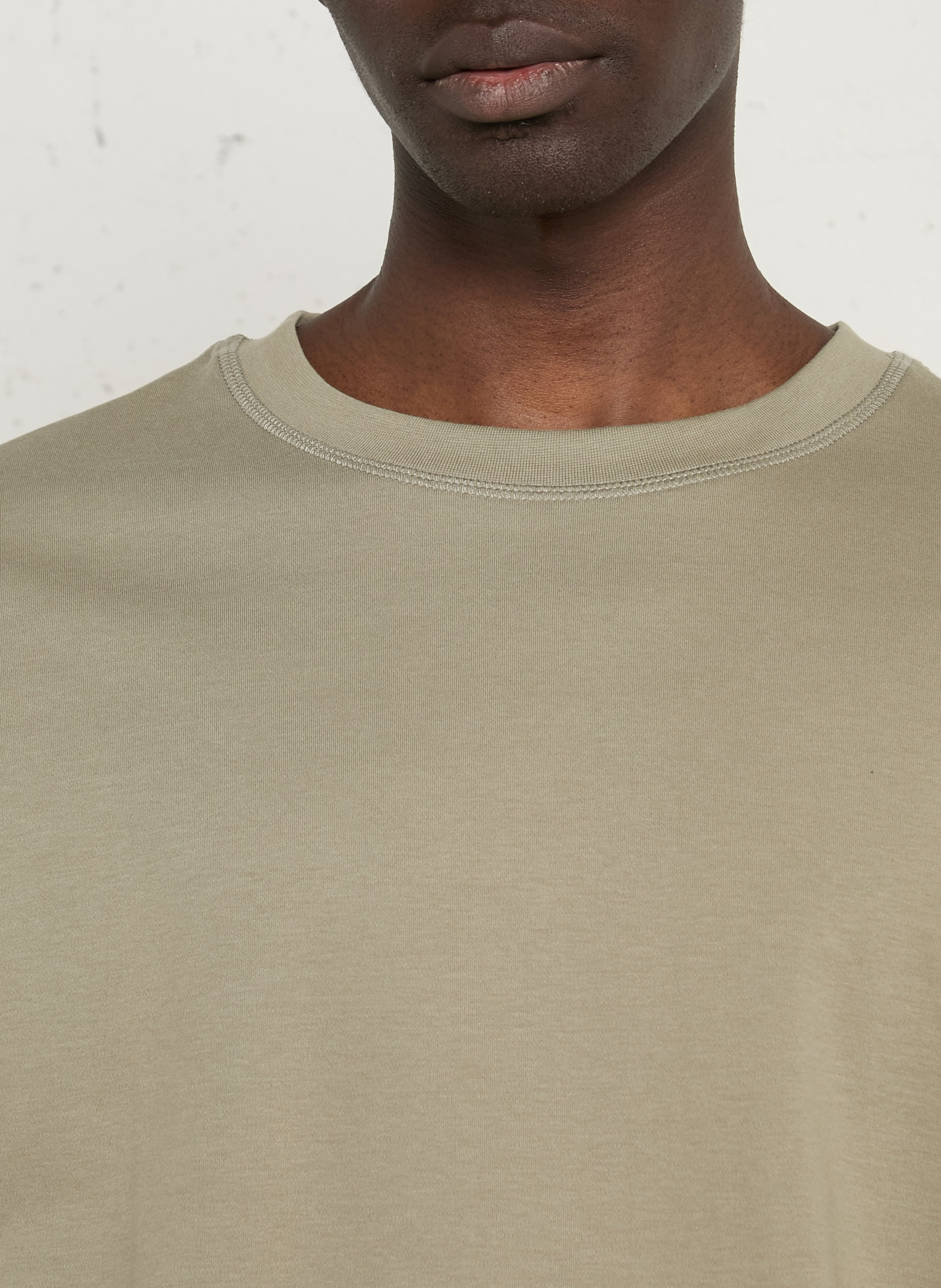 Tee-shirt droit col rond en coton SOLID Vert