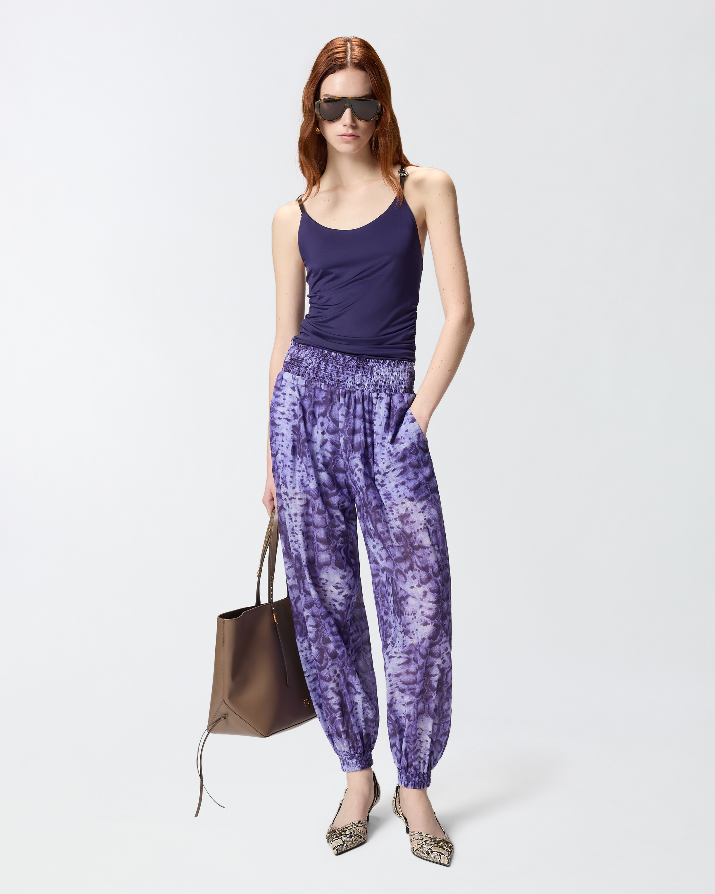 Studded strap top PINKO Purple