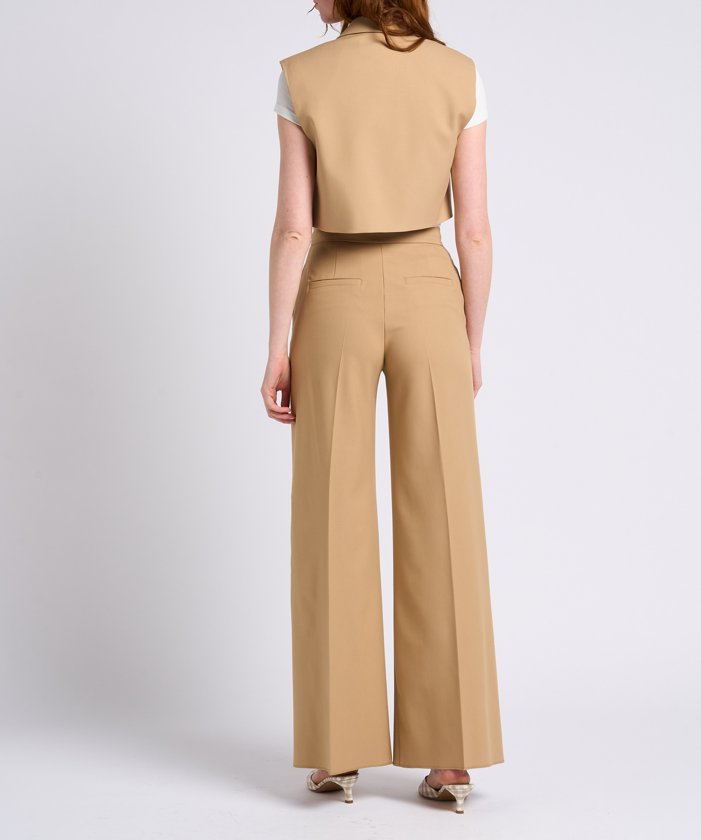 Cropped straight jacket with classic collar MAX&Co. Beige