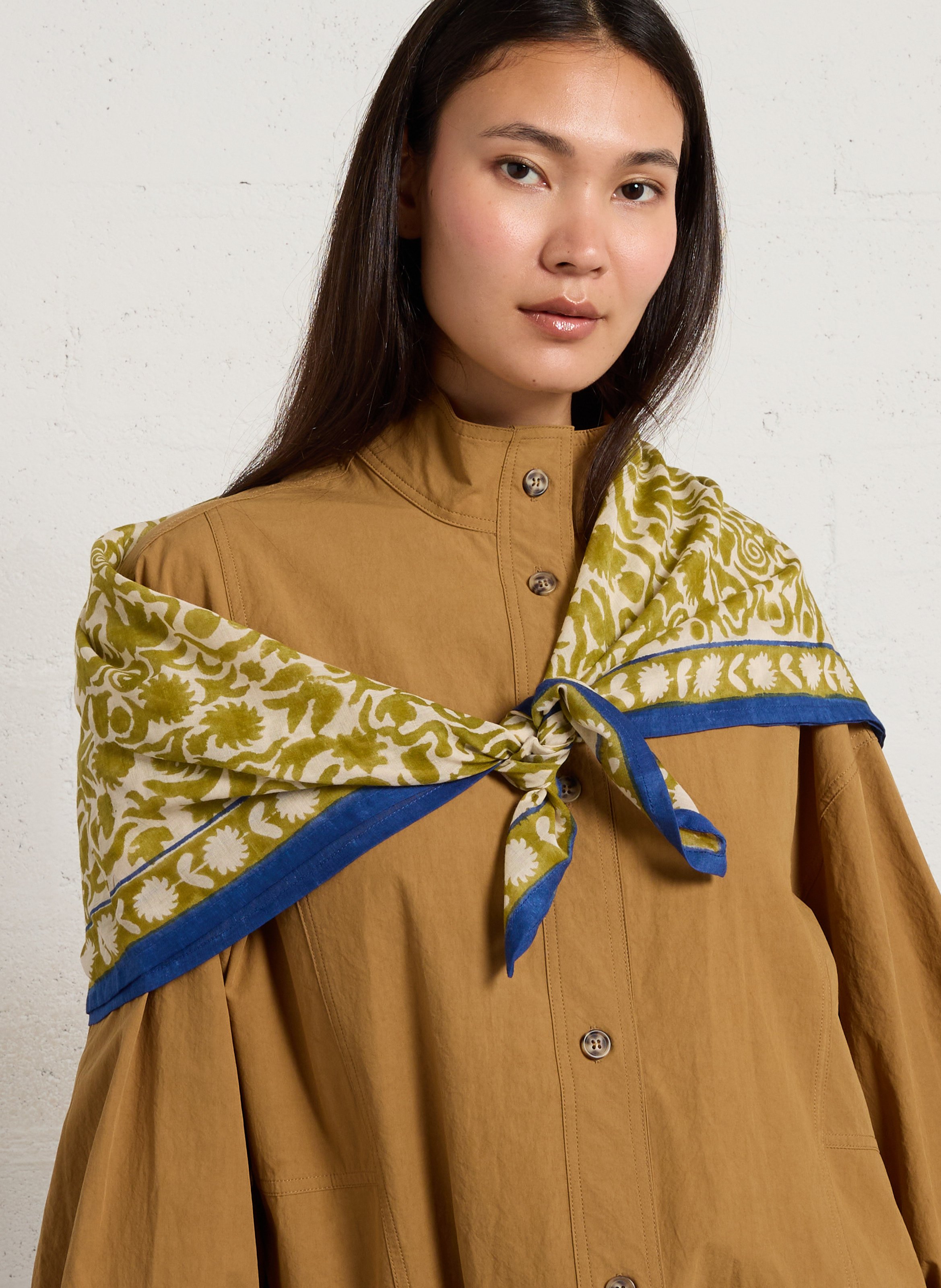 Foulard en coton imprimé APACHES COLLECTIONS Vert
