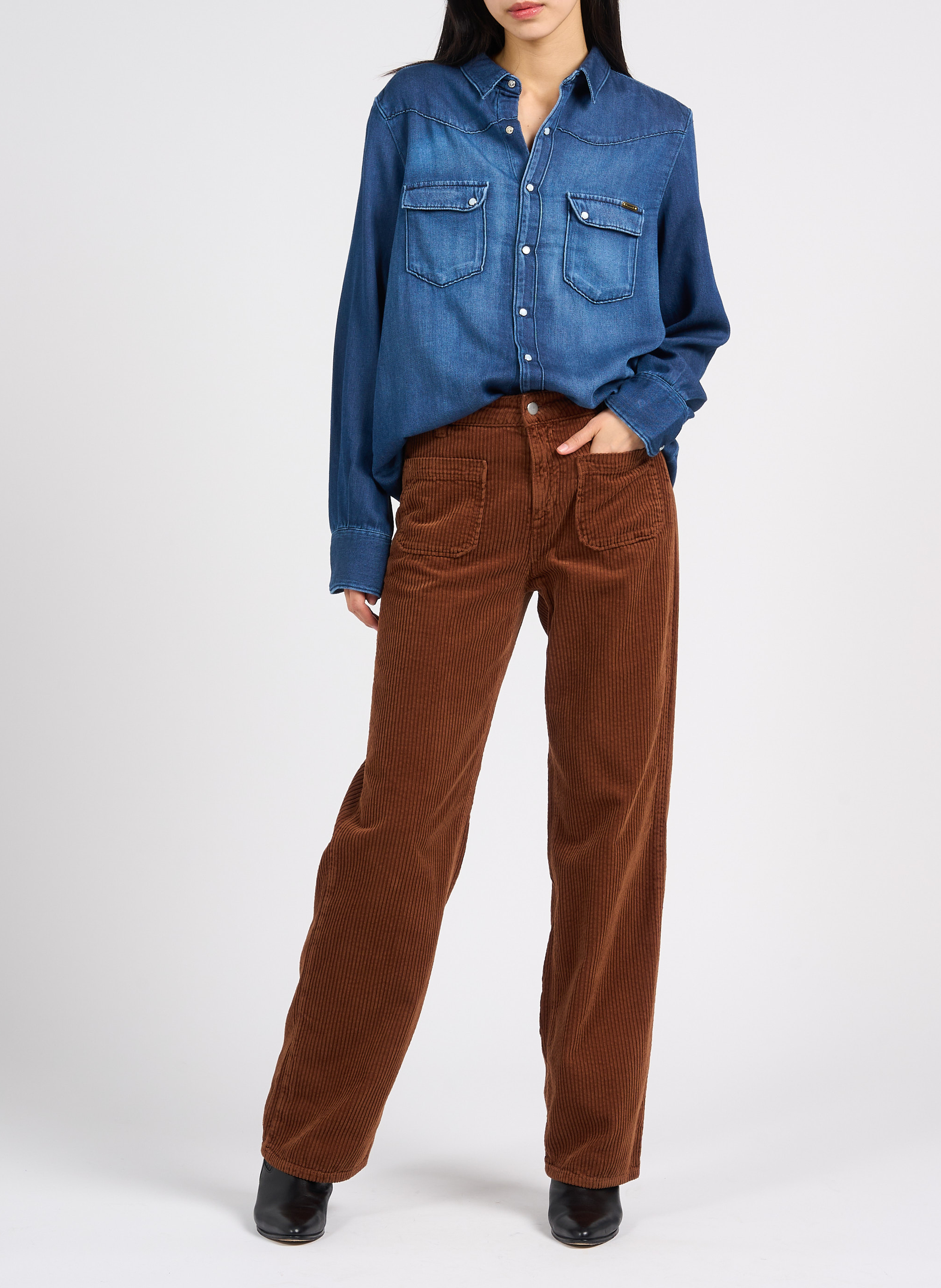 Cotton shirt with classic collar ACQUAVERDE Blue