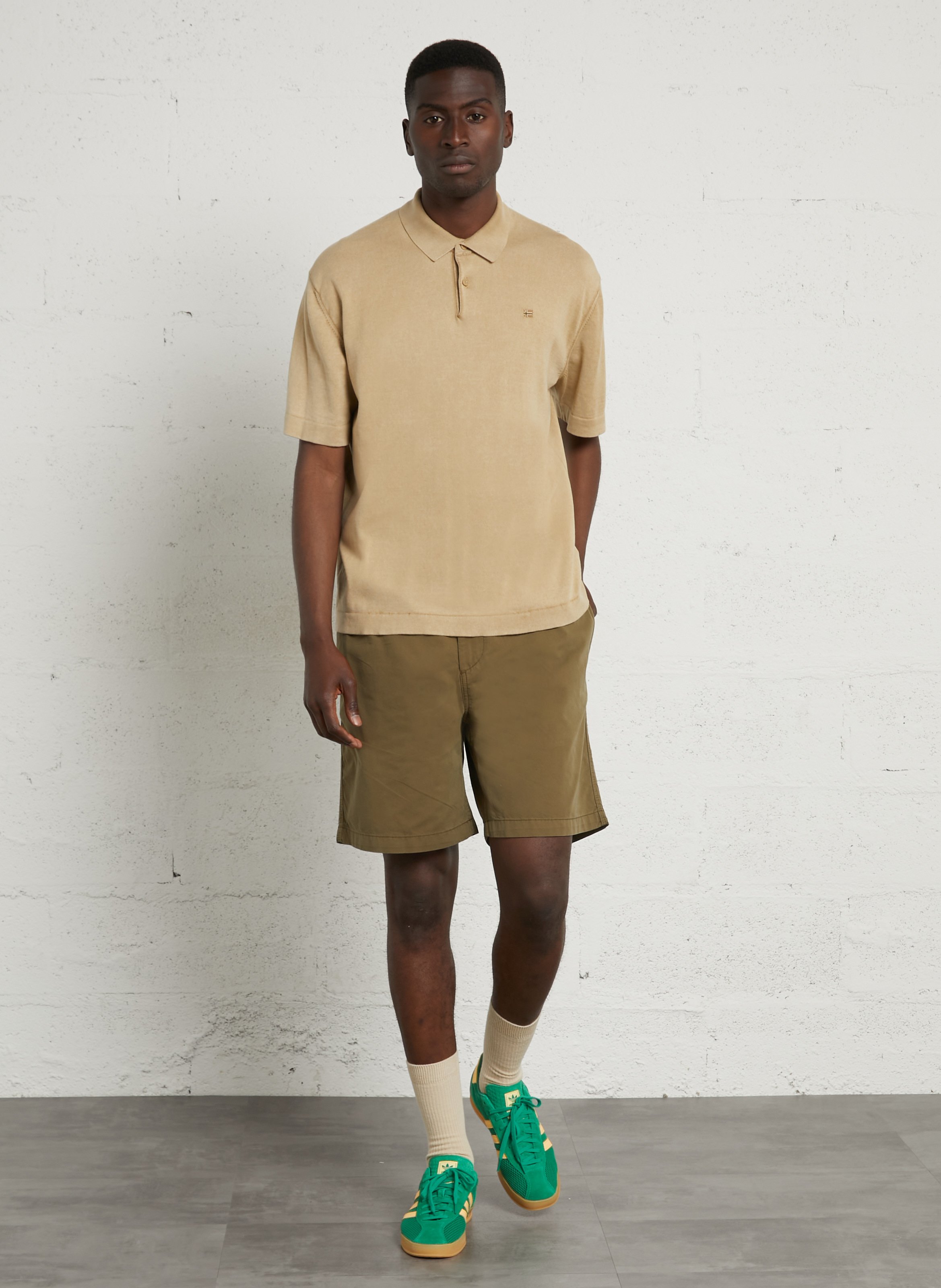 Solid knit straight polo NAPAPIJRI Beige