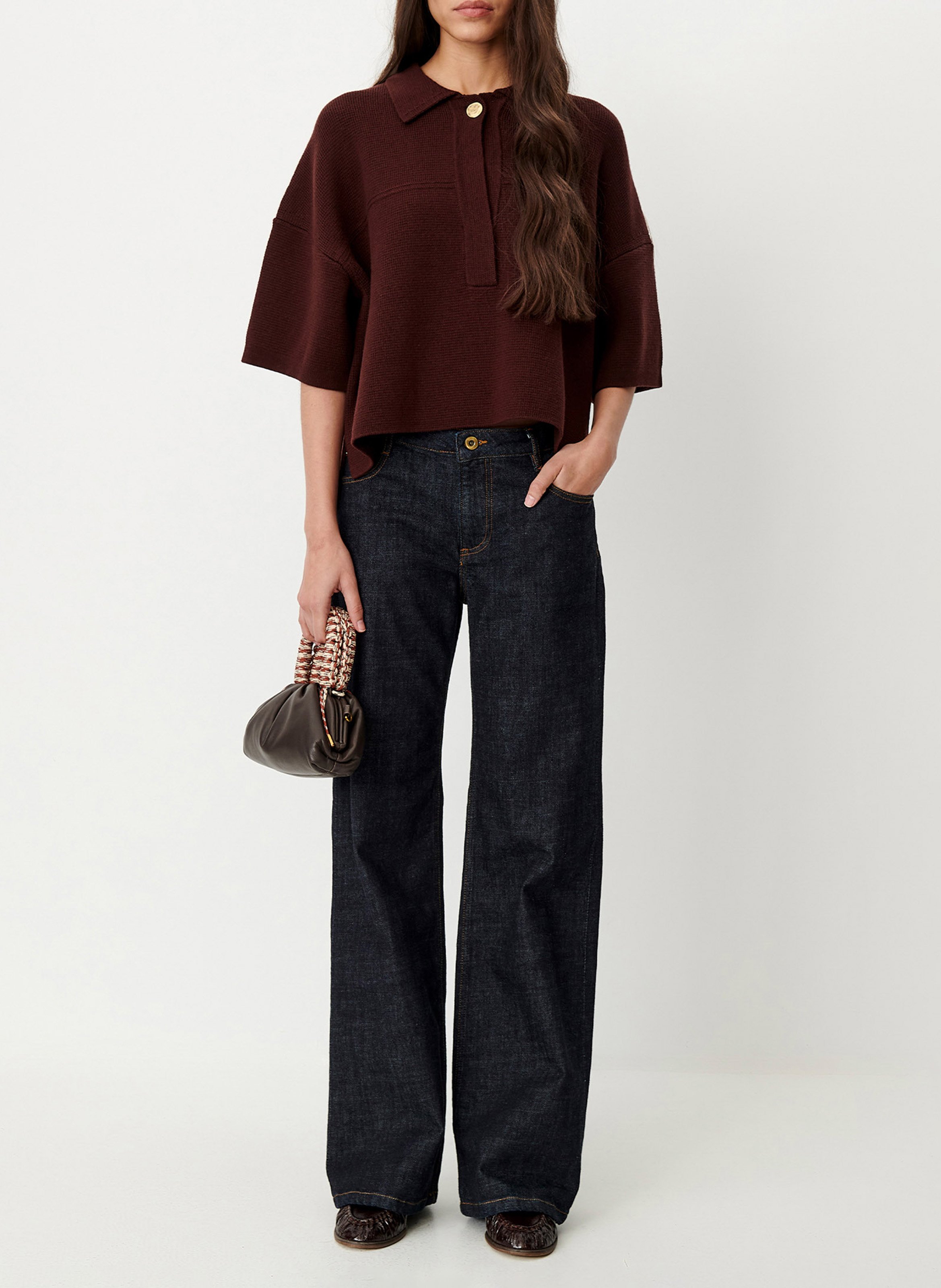 Rechte verwassen jeans met lage taille | Blauw SESSUN Dames
