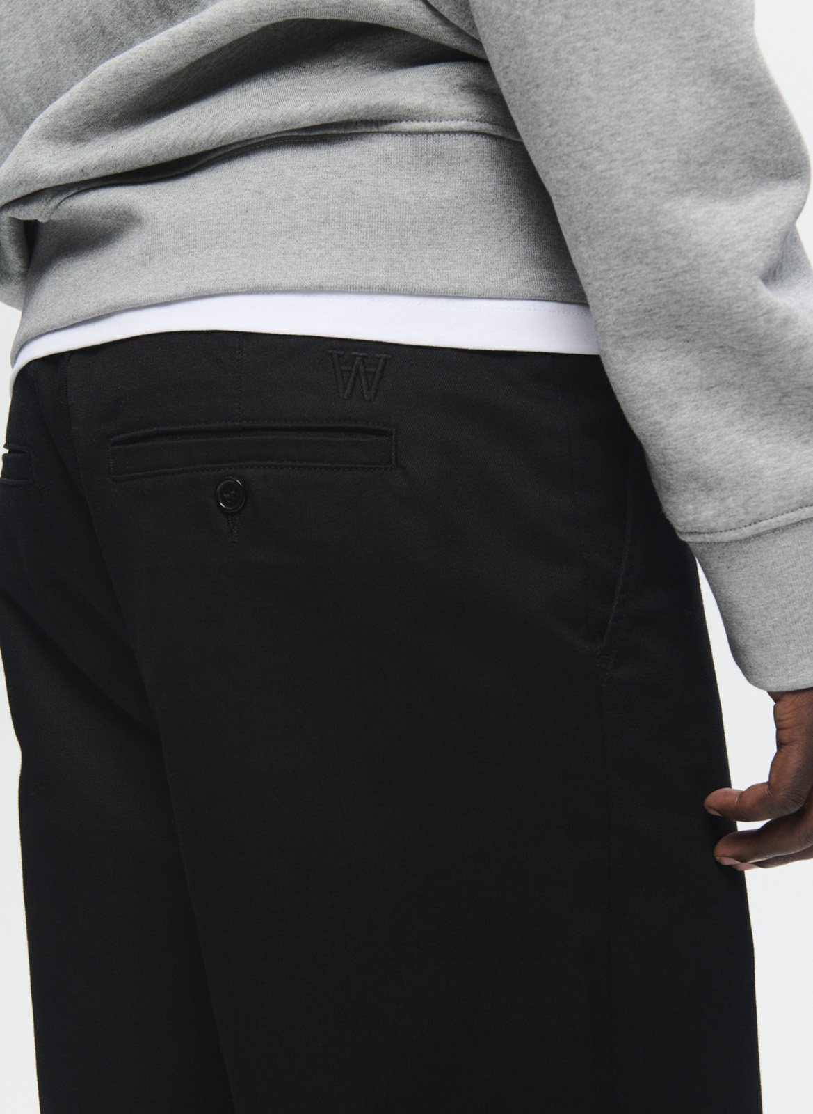 Straight-leg organic cotton-blend pants WOOD WOOD Black