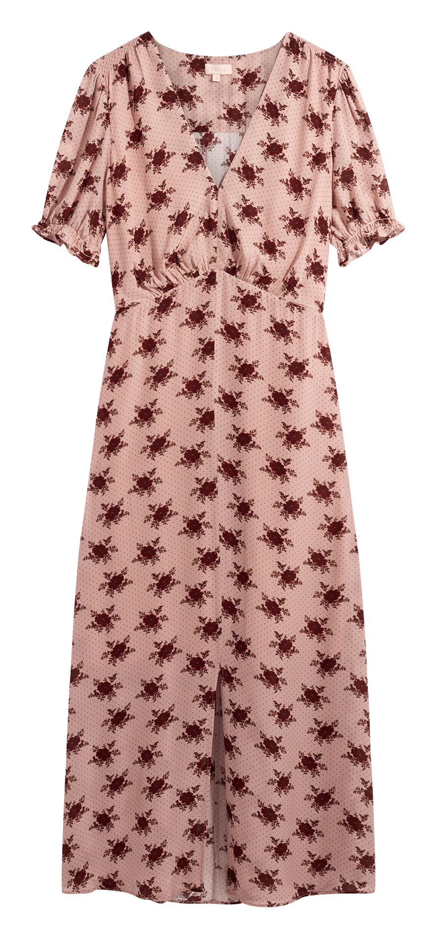 Printed V-neck midi dress PABLO Pink