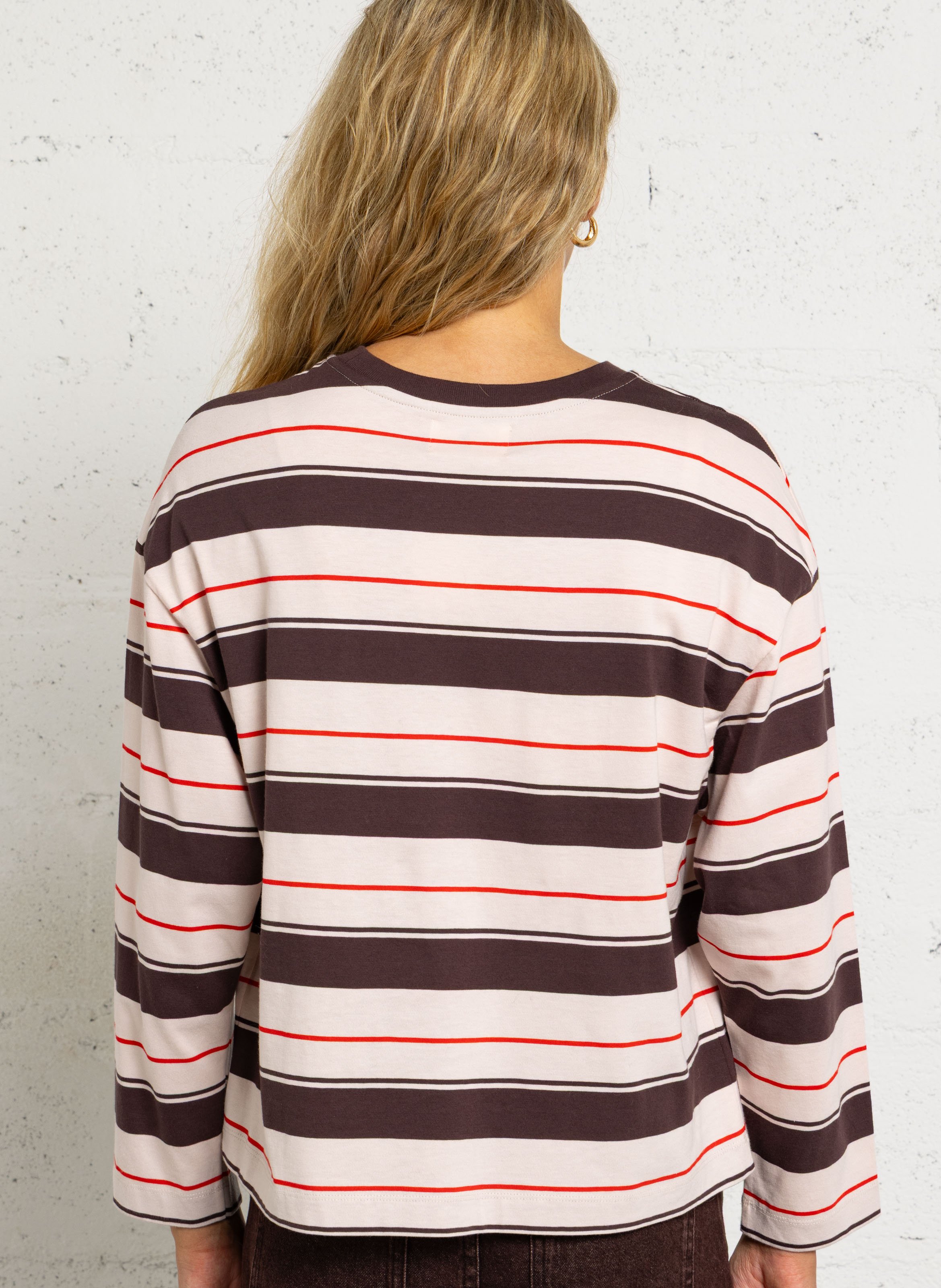Oversized T-shirt met ronde hals in gestreept katoen. DES PETITS HAUTS Veelkleurig