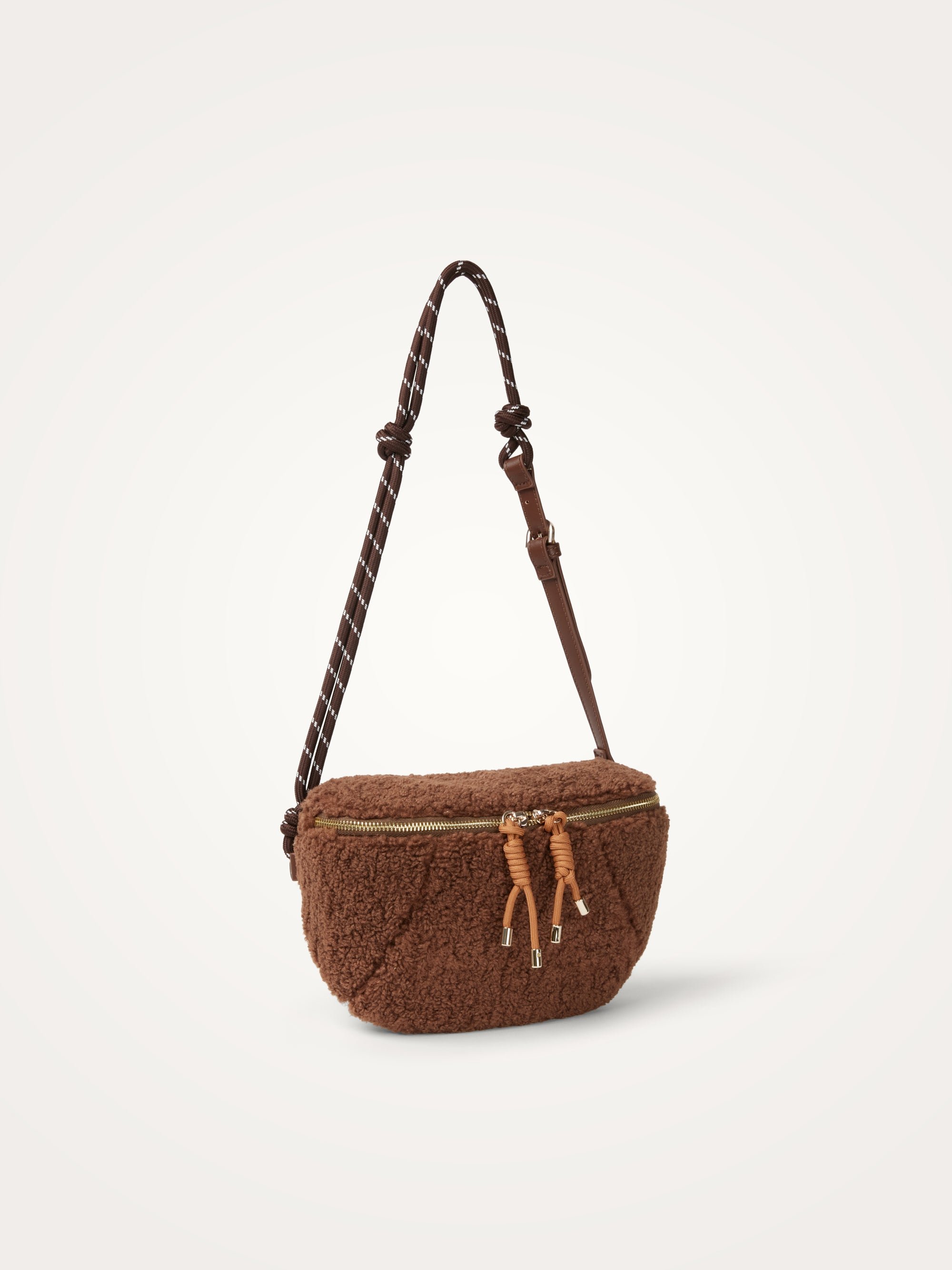 Faux shearling fanny pack | Brown VANESSA WU Women