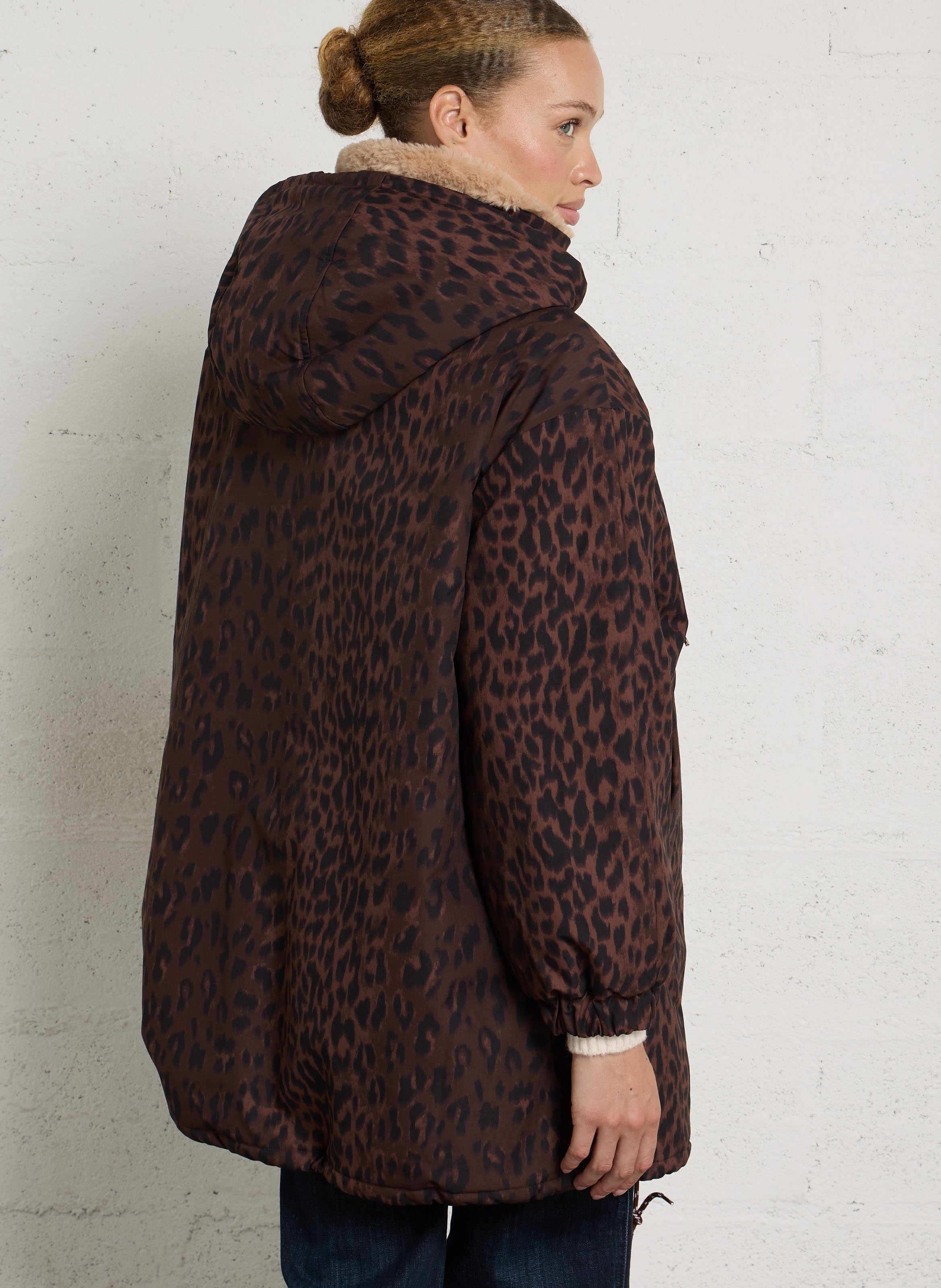 Oversized high neck printed puffer coat BELLEROSE Multicolored