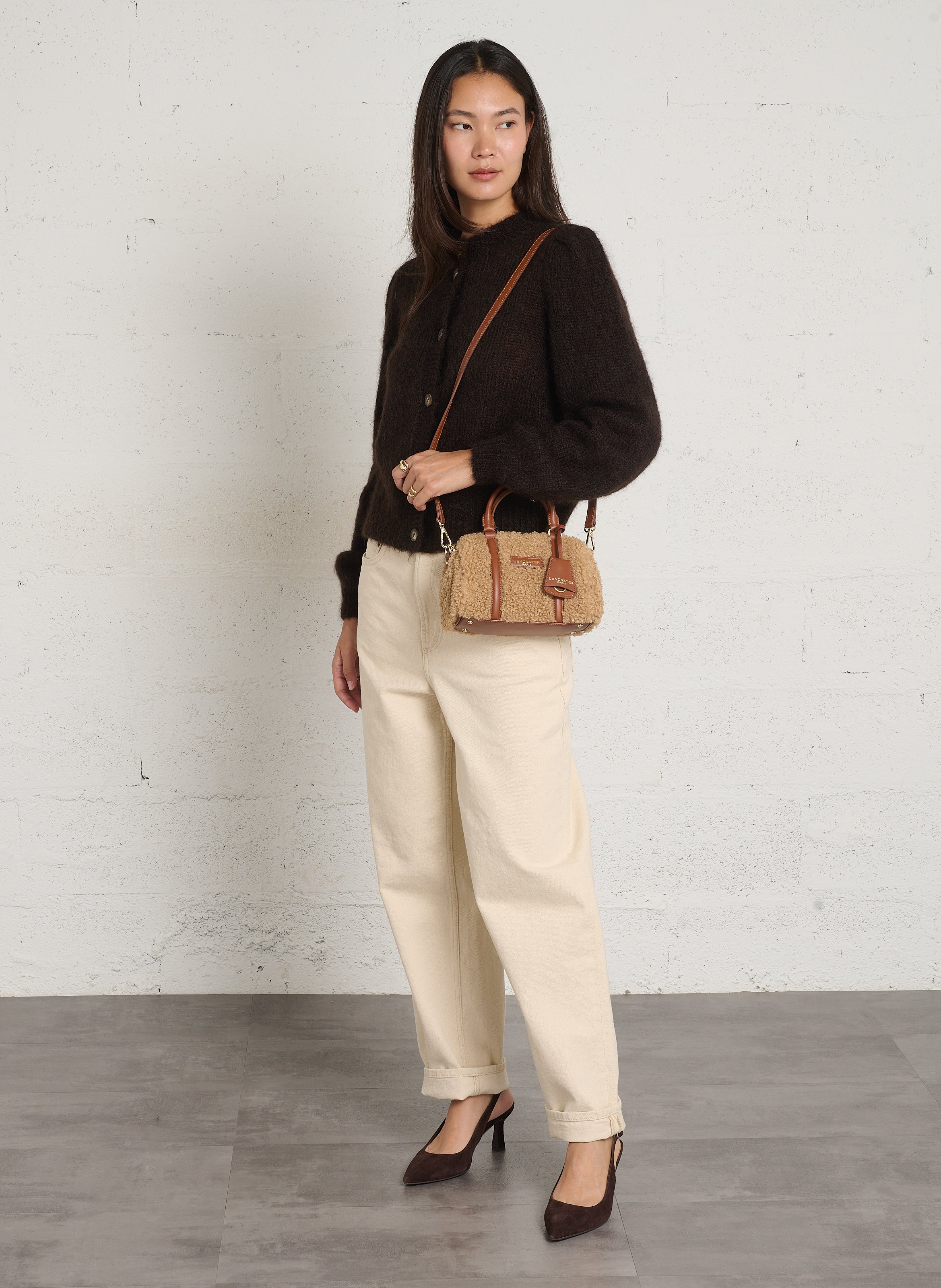 Small sherpa duffle bag LANCASTER PARIS Brown