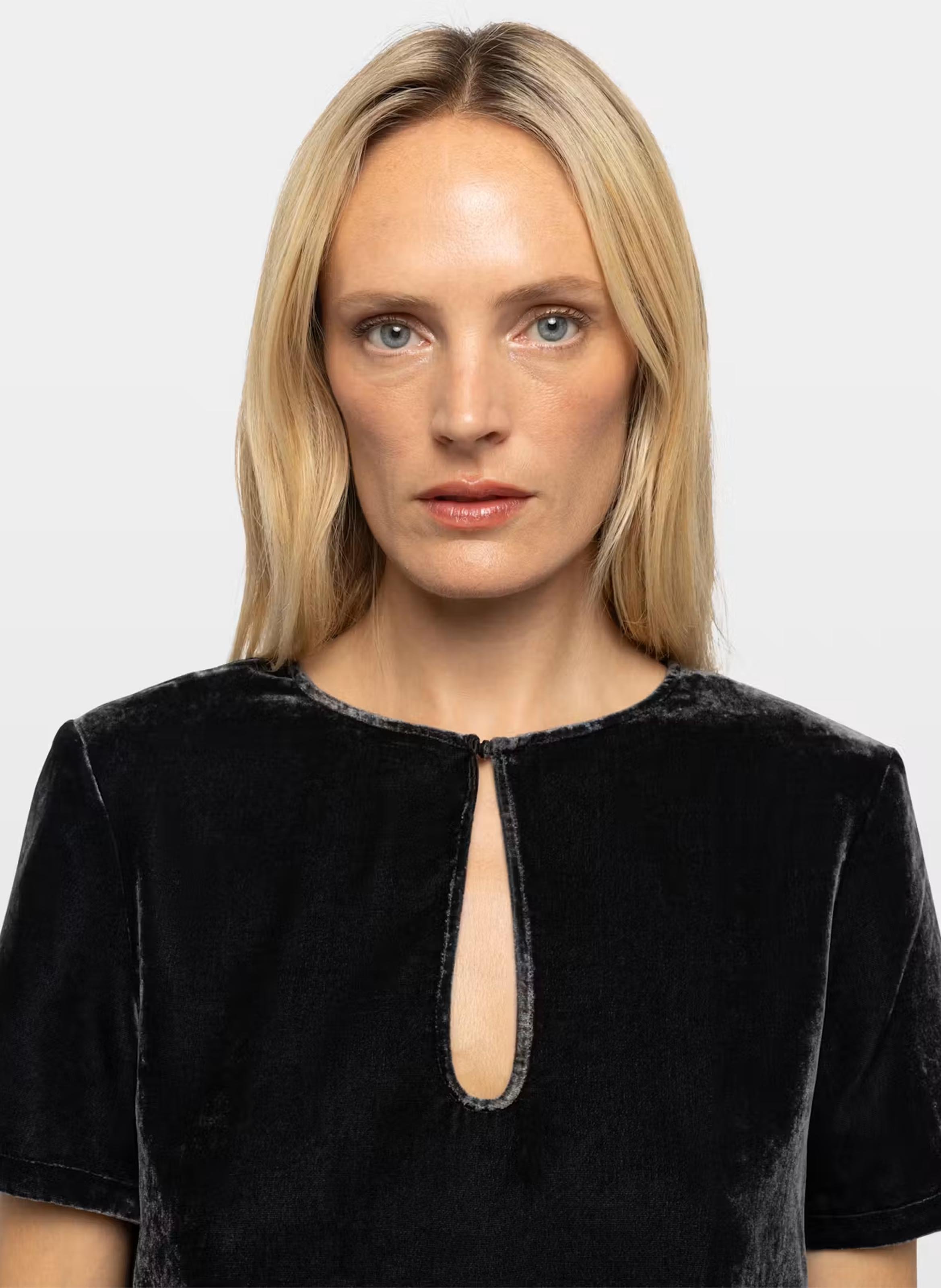 Top droit col rond velours ZADIG&VOLTAIRE Gris