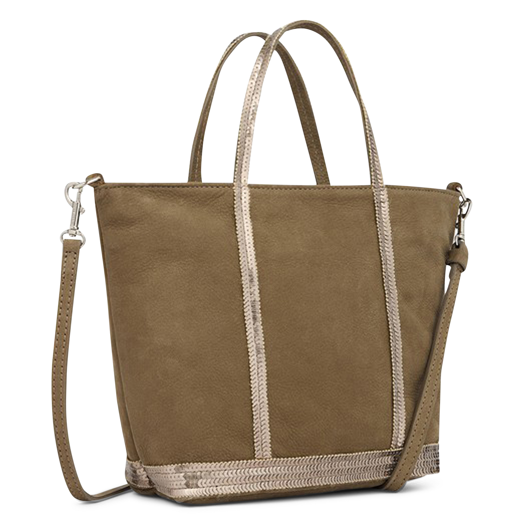 Leather tote bag VANESSA BRUNO Grey