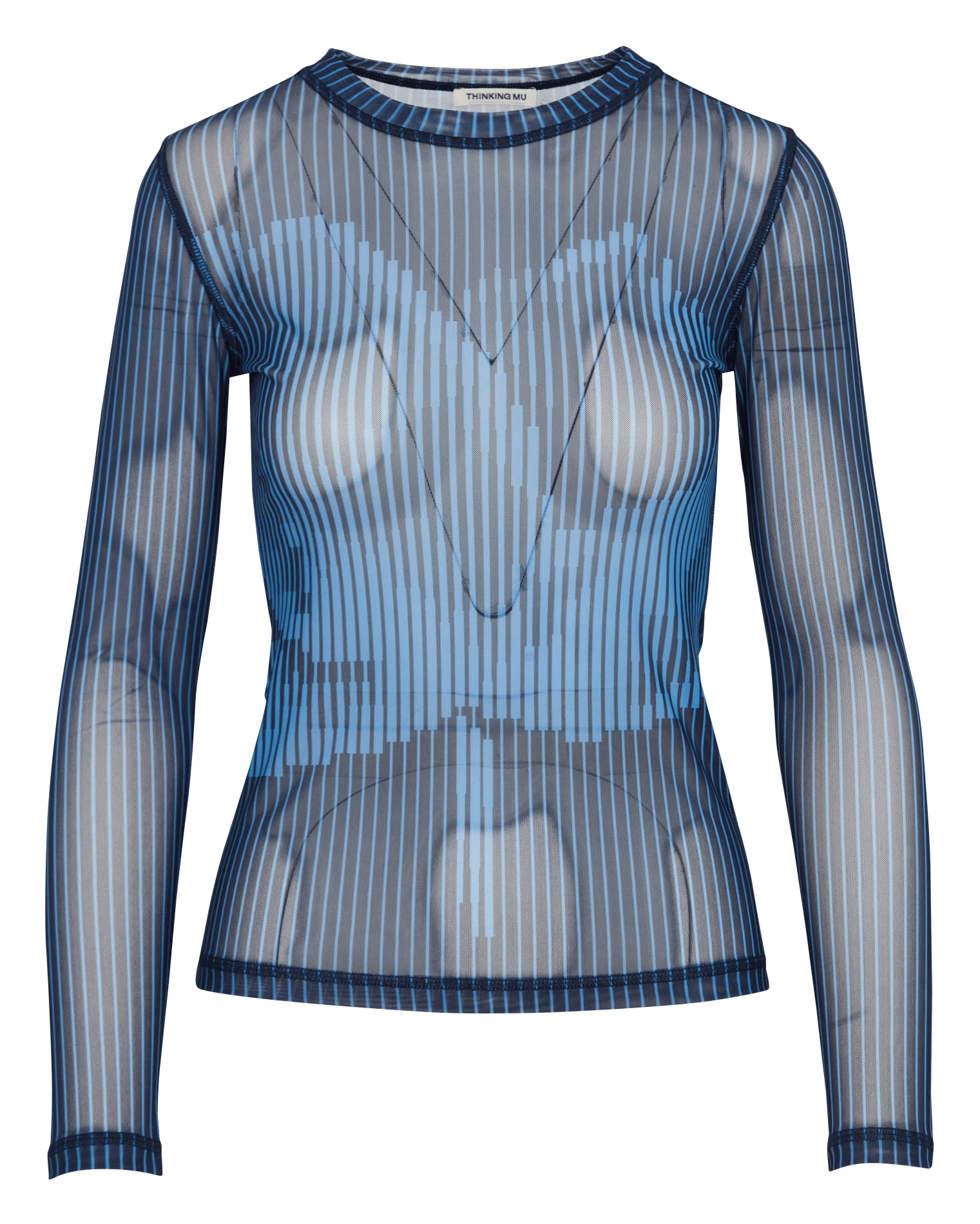 Top manches longues transparent THINKING MU Bleu