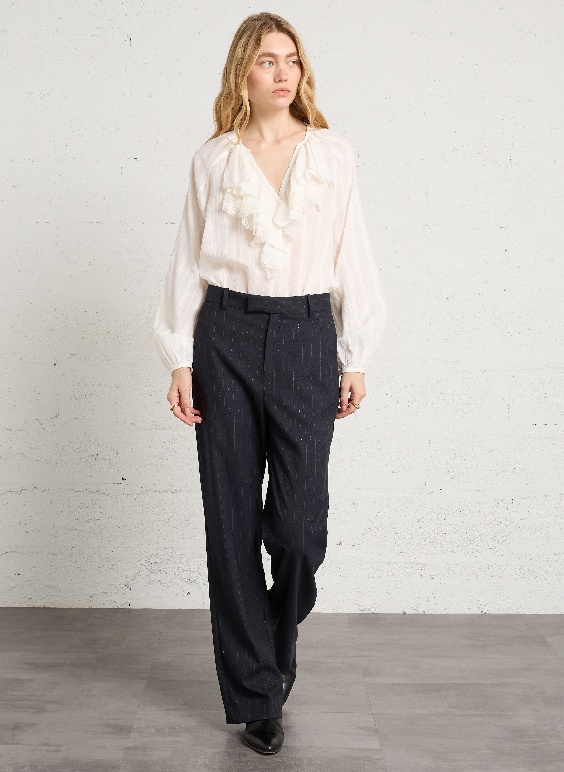 Pantalon carott irrisé  IKKS Bleu
