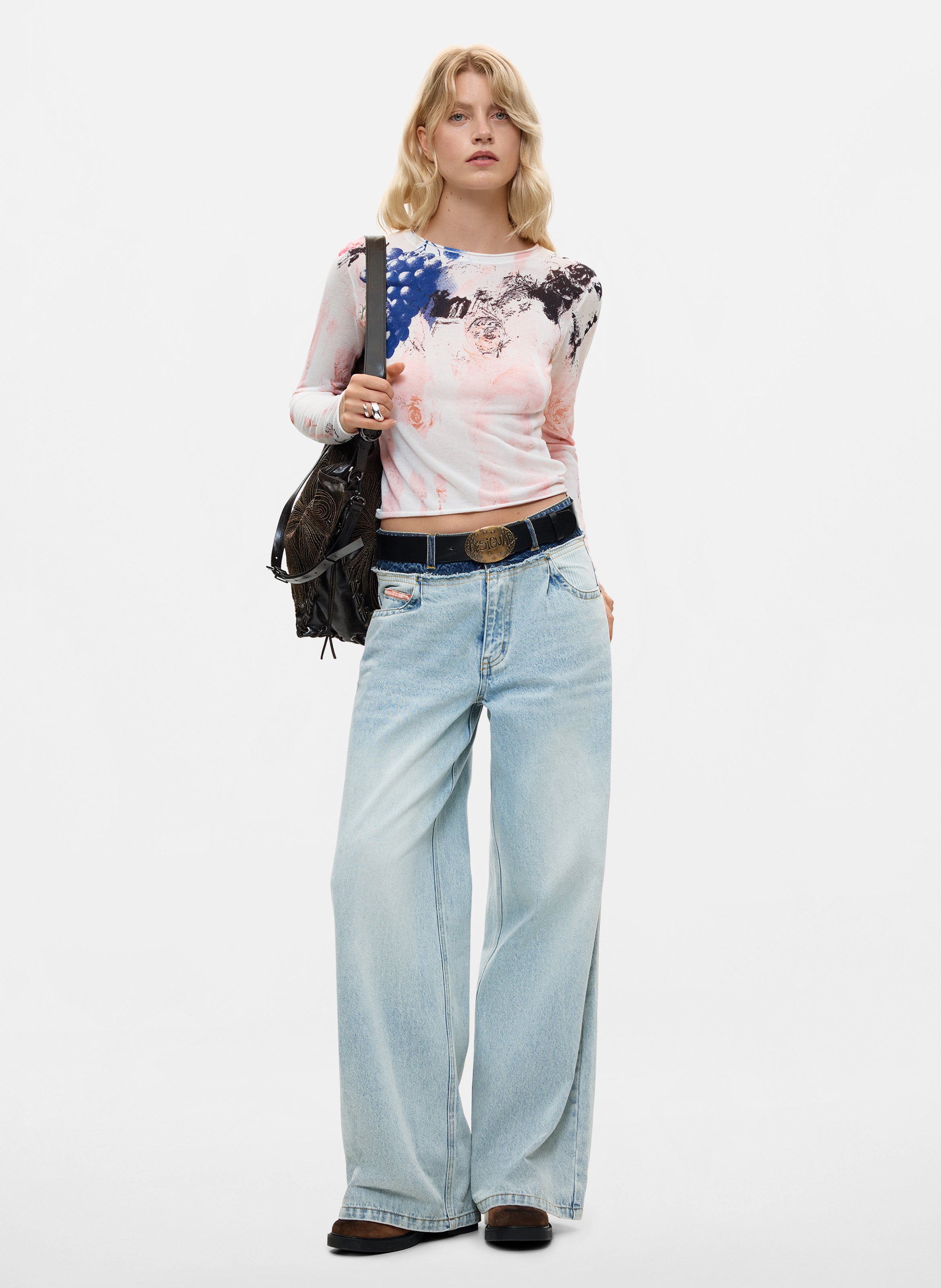Recht T-shirt met ronde hals en print DESIGUAL Veelkleurig