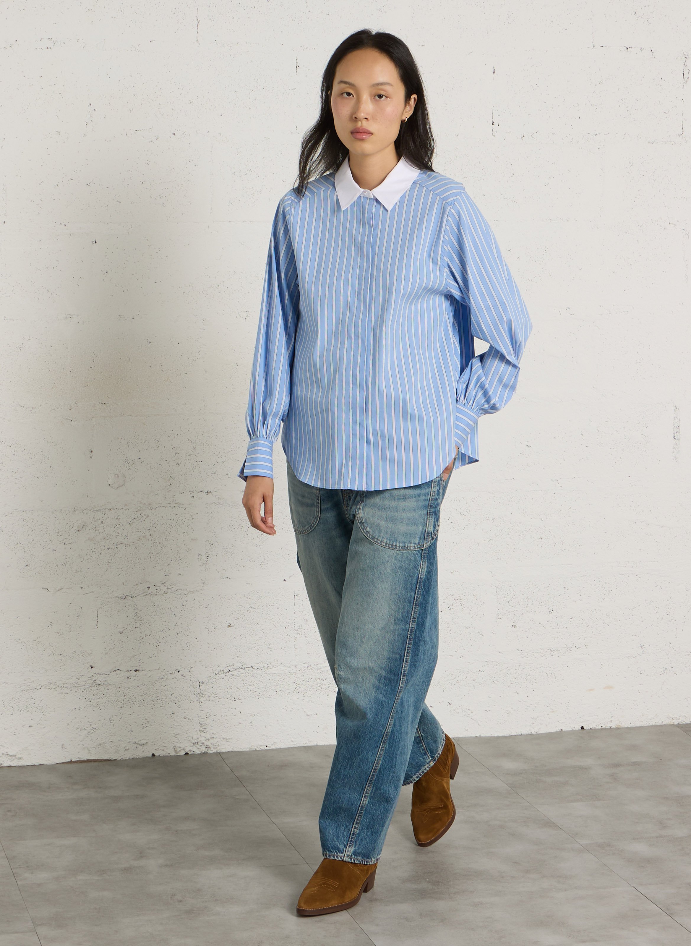 Losse jeans, grote ballonvorm, lengte 34 LE TEMPS DES CERISES Blauw
