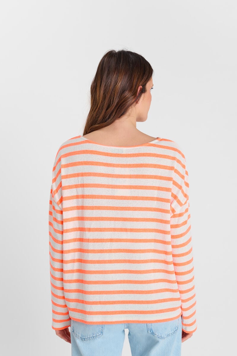 Pull col rond LE TEMPS DES CERISES Orange