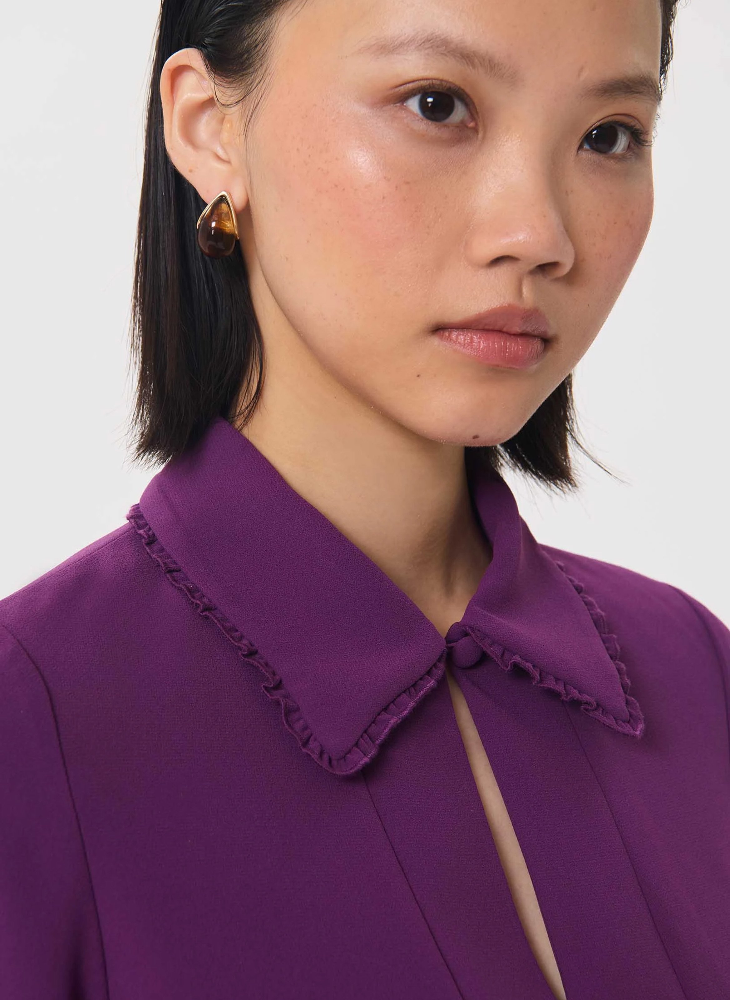 Robe courte ample col chemise | Violet TARA JARMON Femme