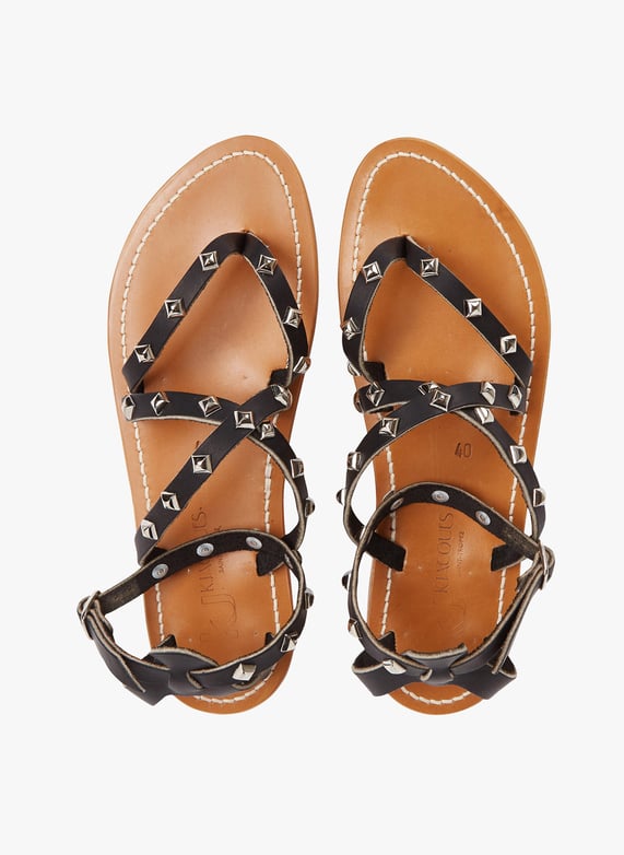 Sandales plates à clous en cuir Epicurepyr Noir K jacques Femme