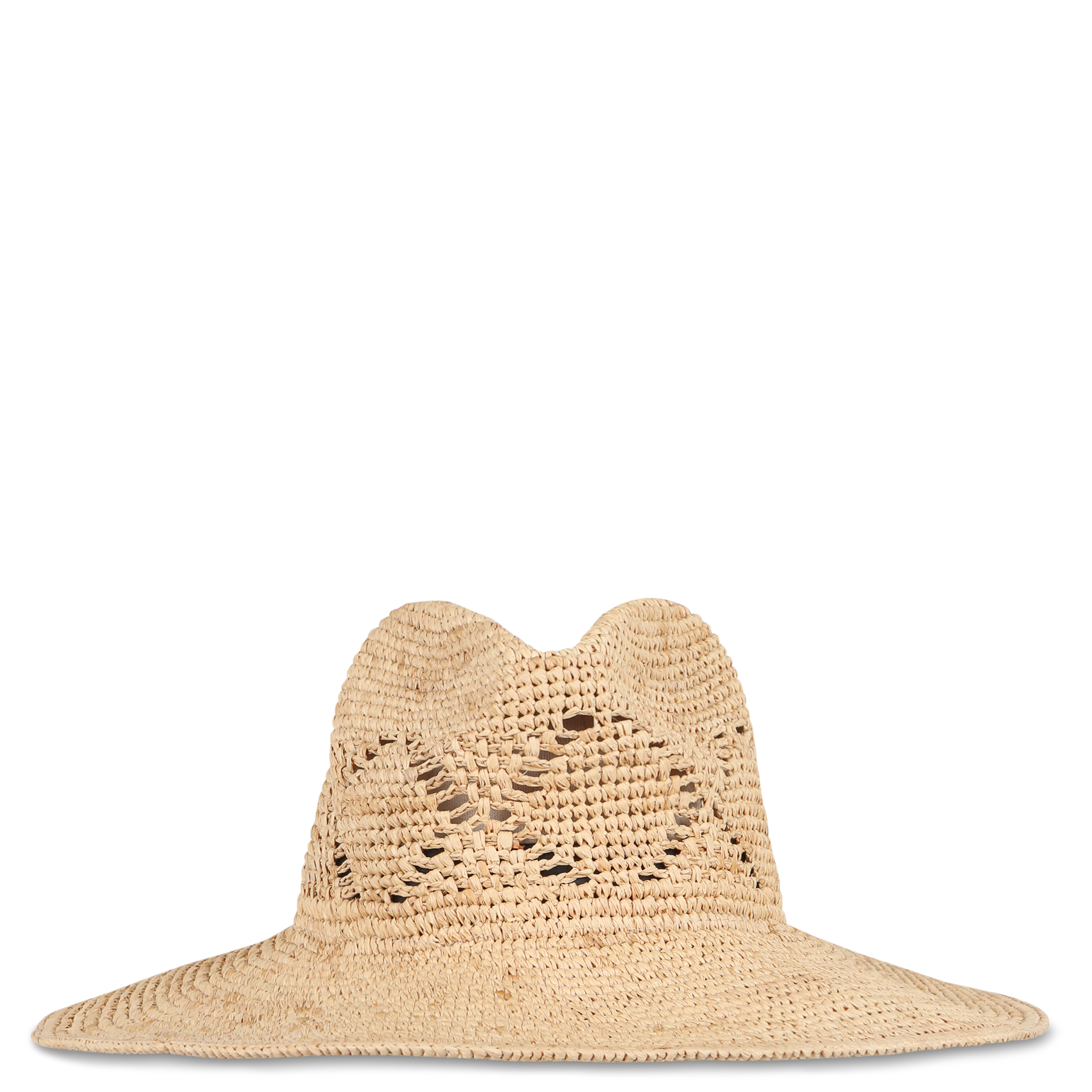 Chapeau réglable tissé et ajouré en raphia Beige