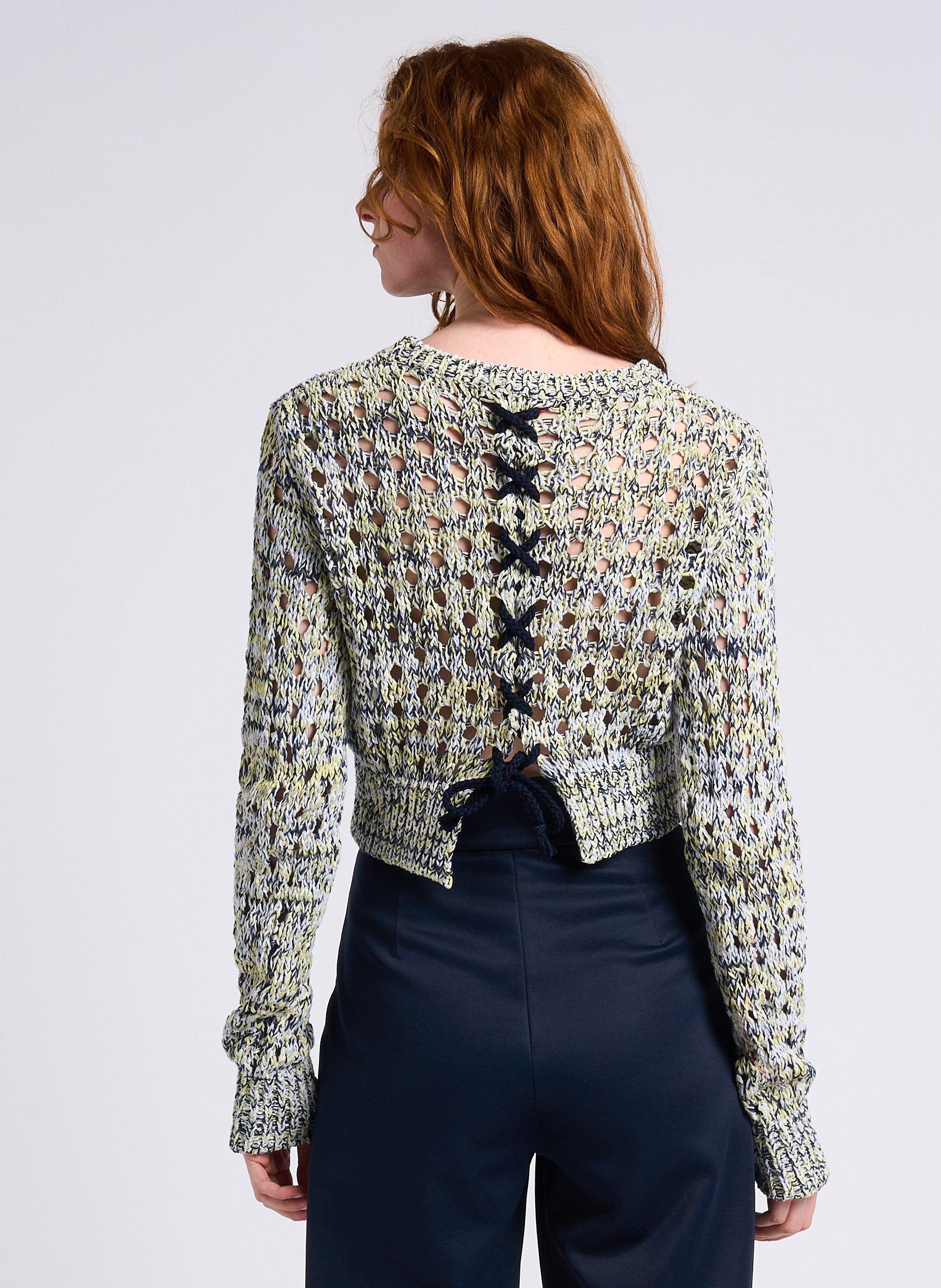 Chunky openwork knit sweater MAX&Co. Blue