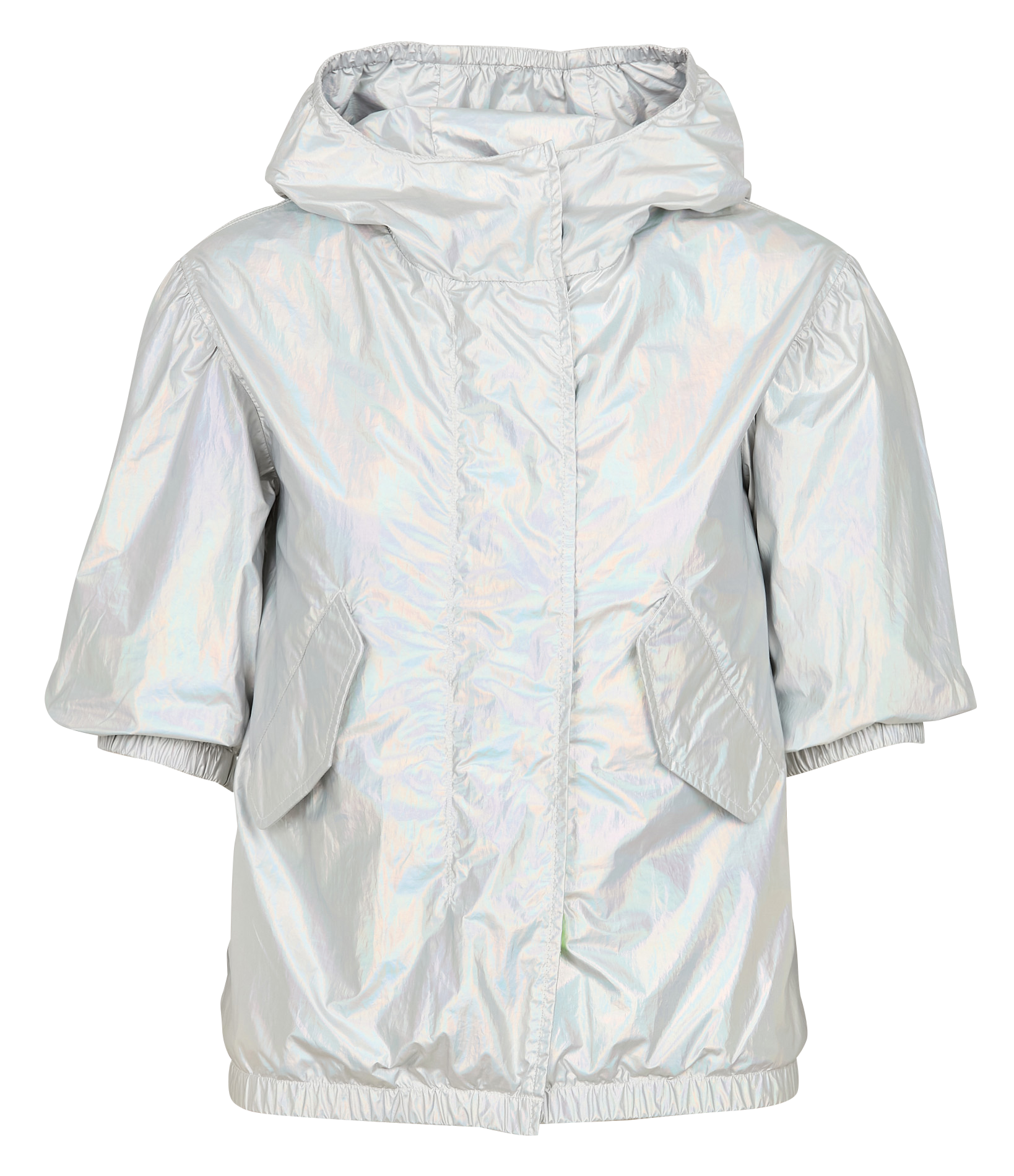 Long metallic-effect hooded coat BELLEROSE Silver