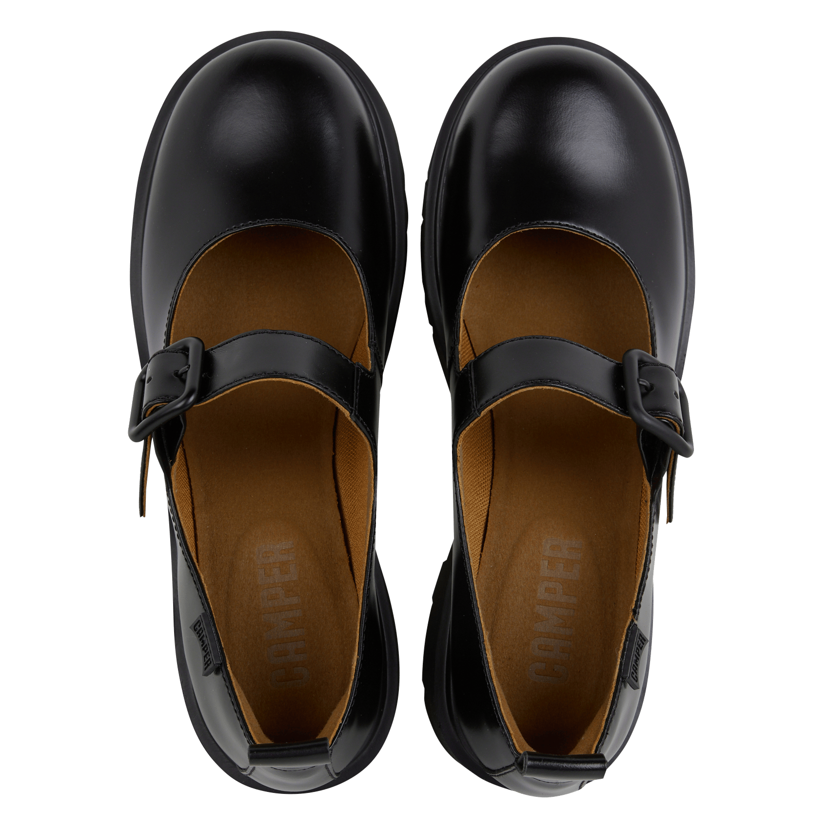 Leather wedge derbies CAMPER Black
