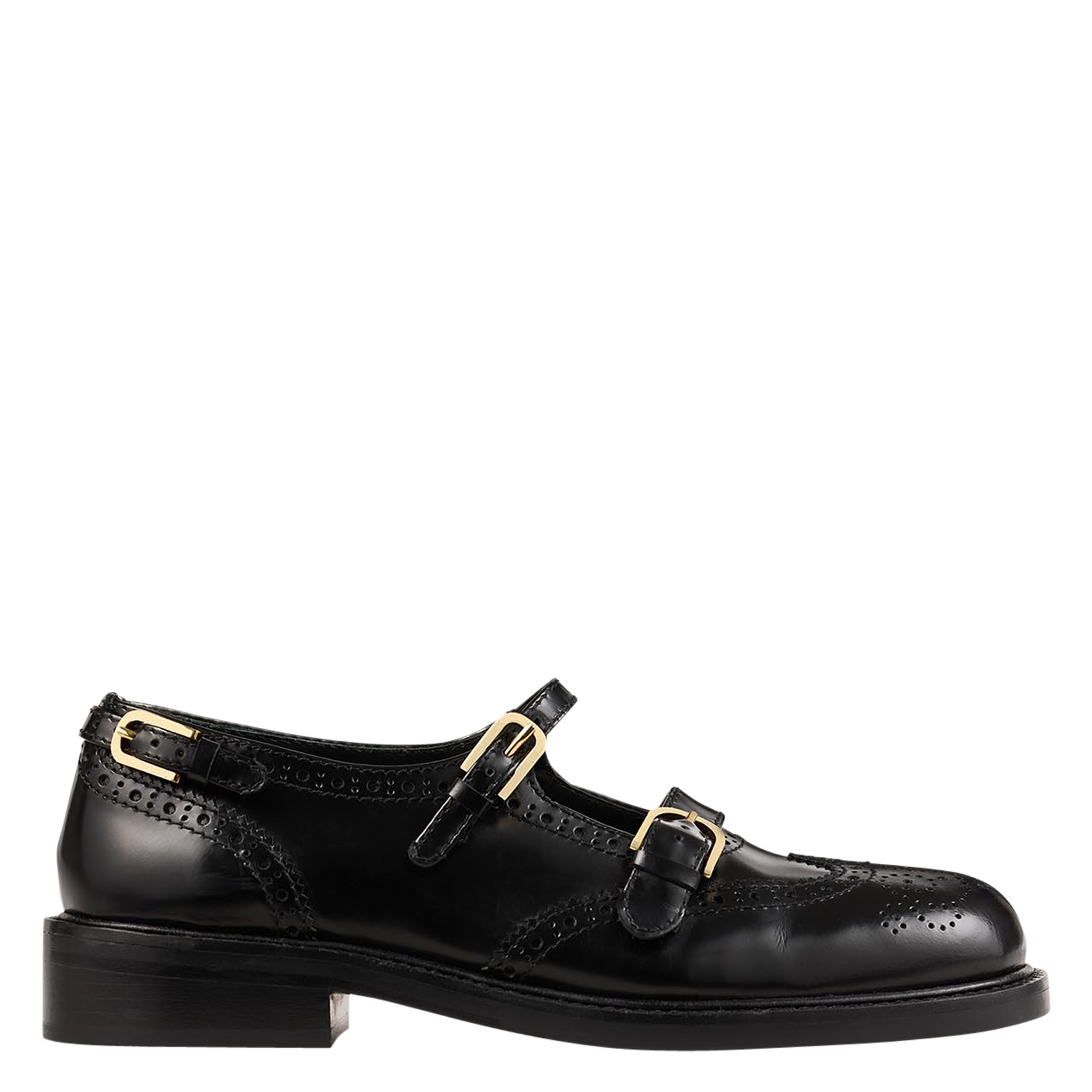Derbies ouvertes multi-boucles en cuir SANDRO Noir
