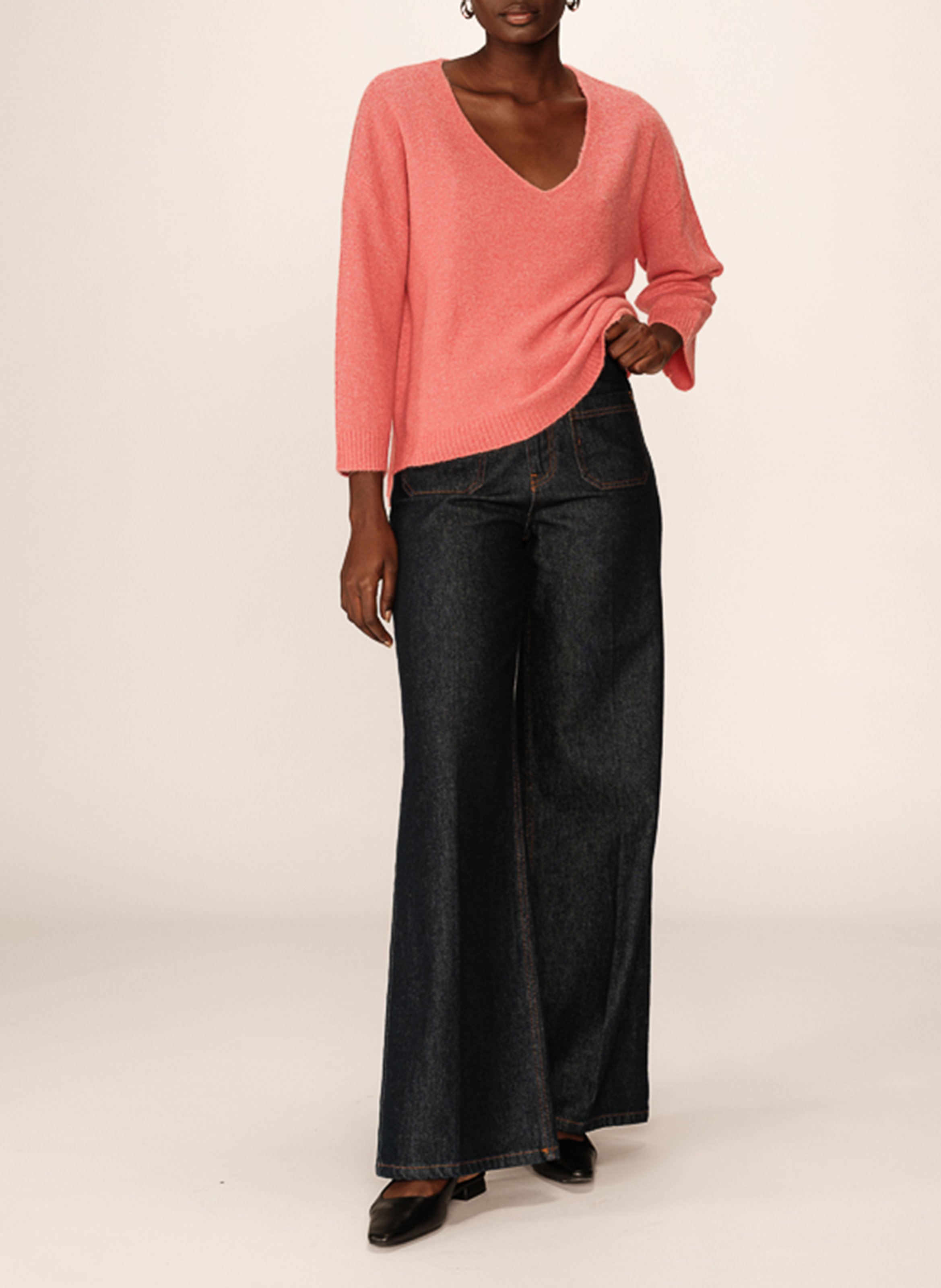 Pull oversize en maille GRACE ET MILA Rose