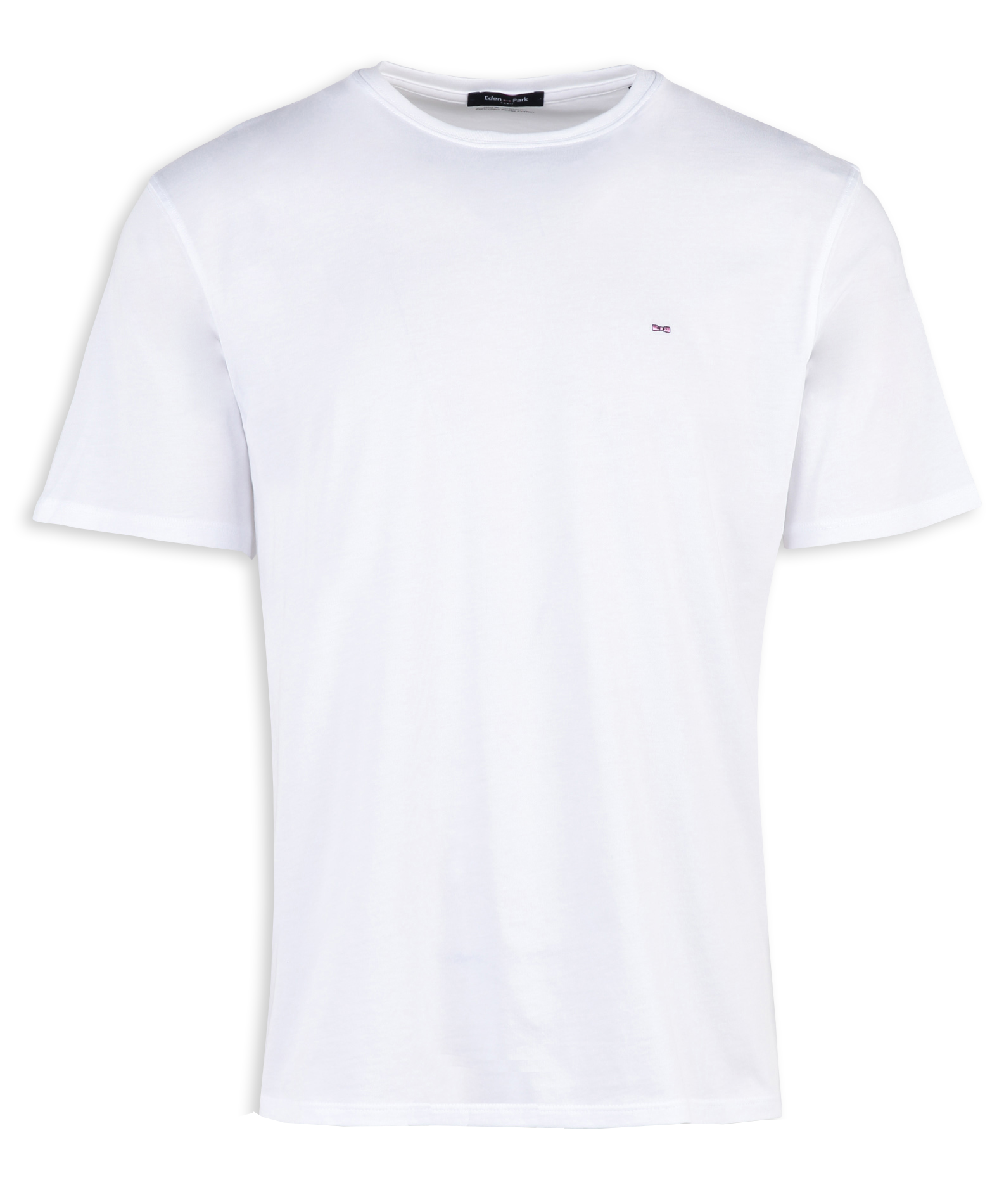 Tee-shirt droit col rond en coton EDEN PARK Blanc