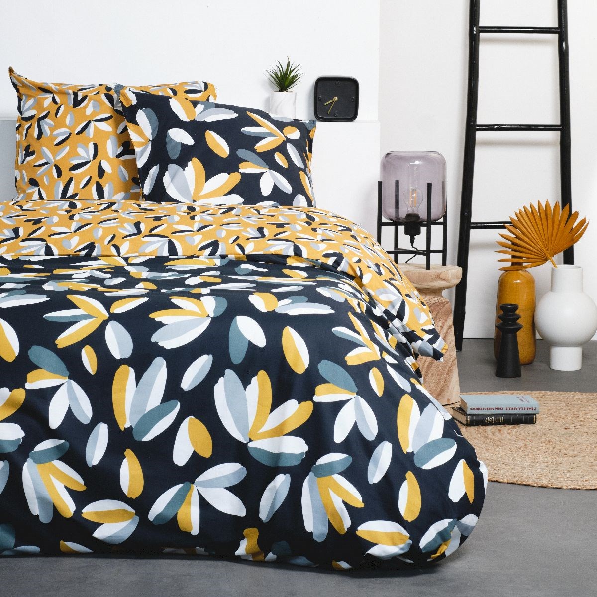 Printed cotton bedding set TODAY LINGE DE MAISON Yellow
