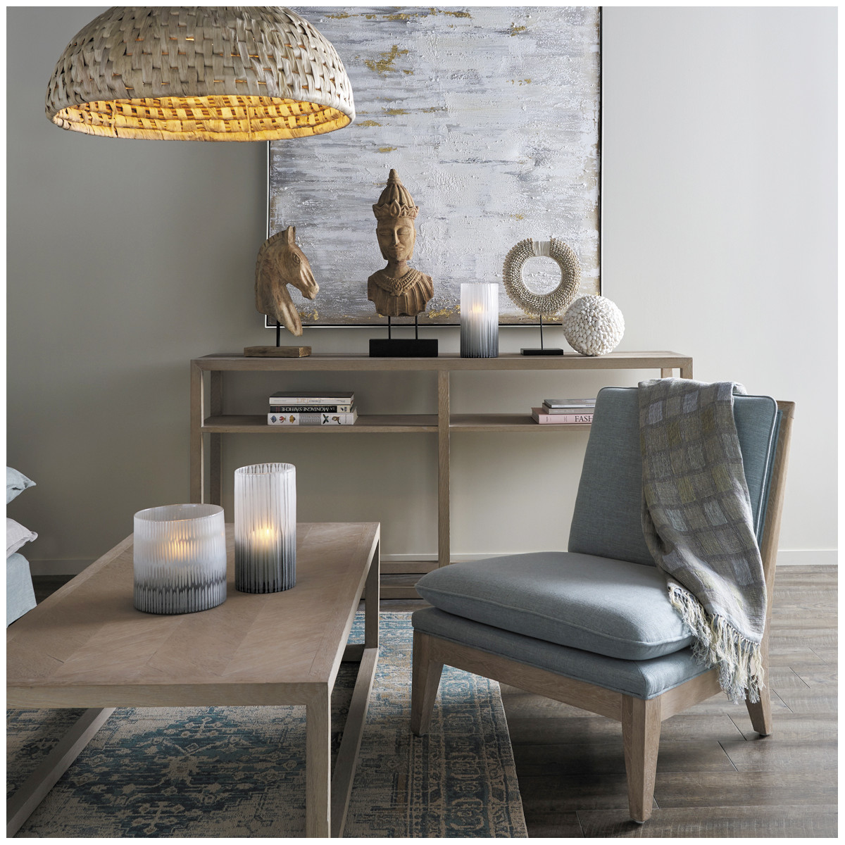 Cotton rug BLANC D'IVOIRE Blue