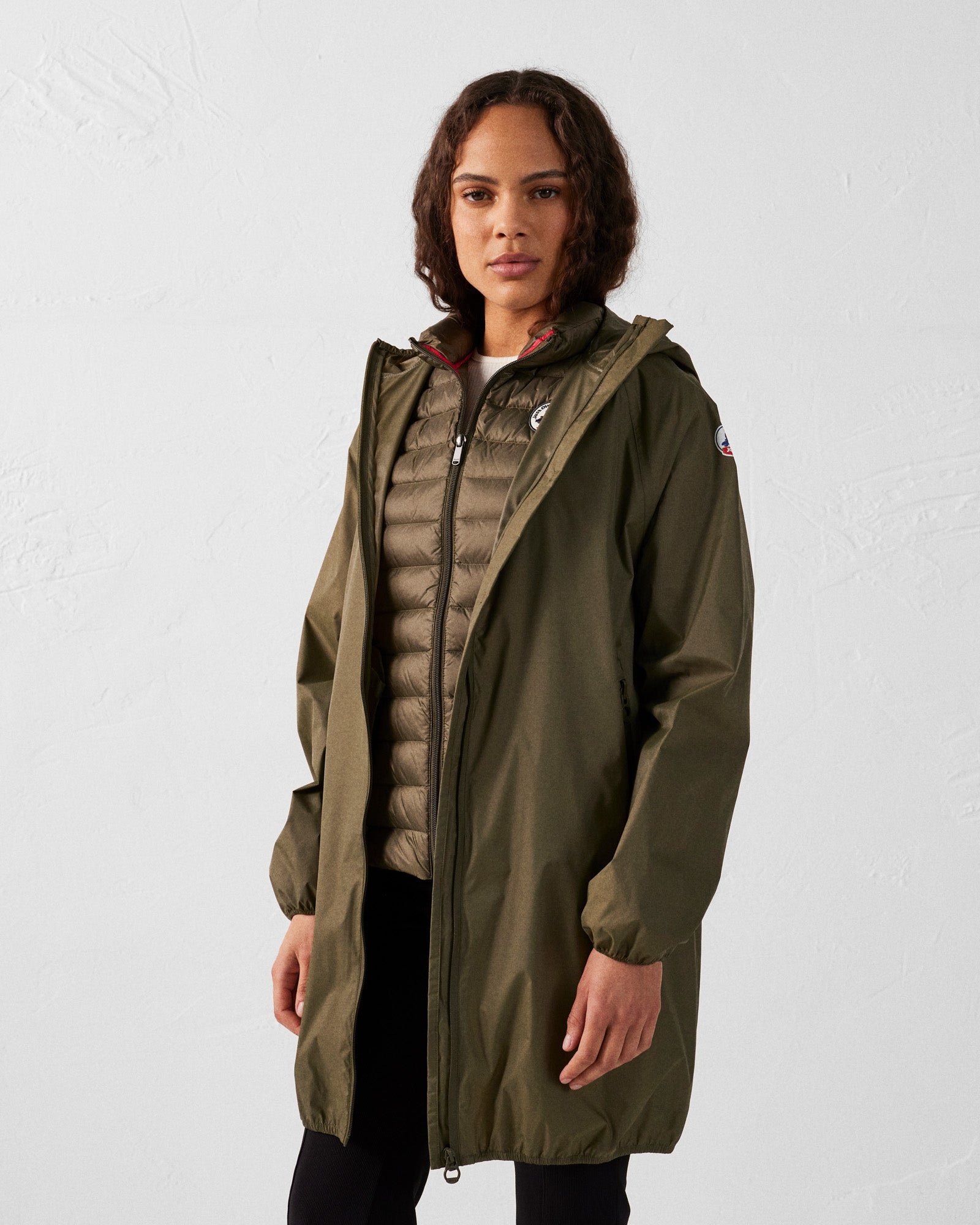Glendale long hooded raincoat JOTT Green