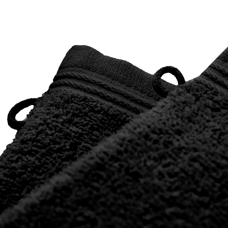 Set of 2 washcloths COTON PUR Black