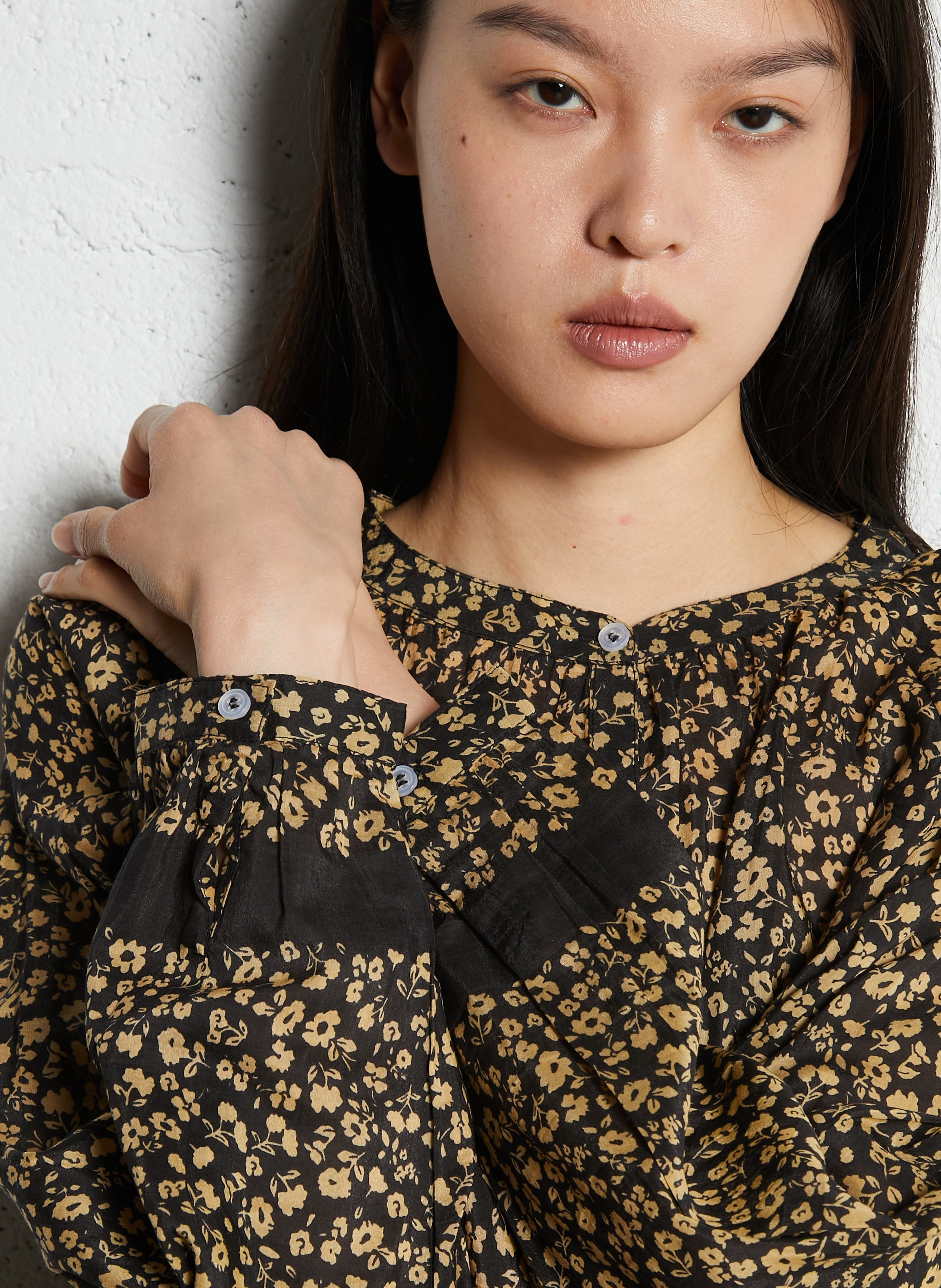 Bluse aus Baumwoll-Mix mit Rundhalsausschnitt EMILE ET IDA Gelb