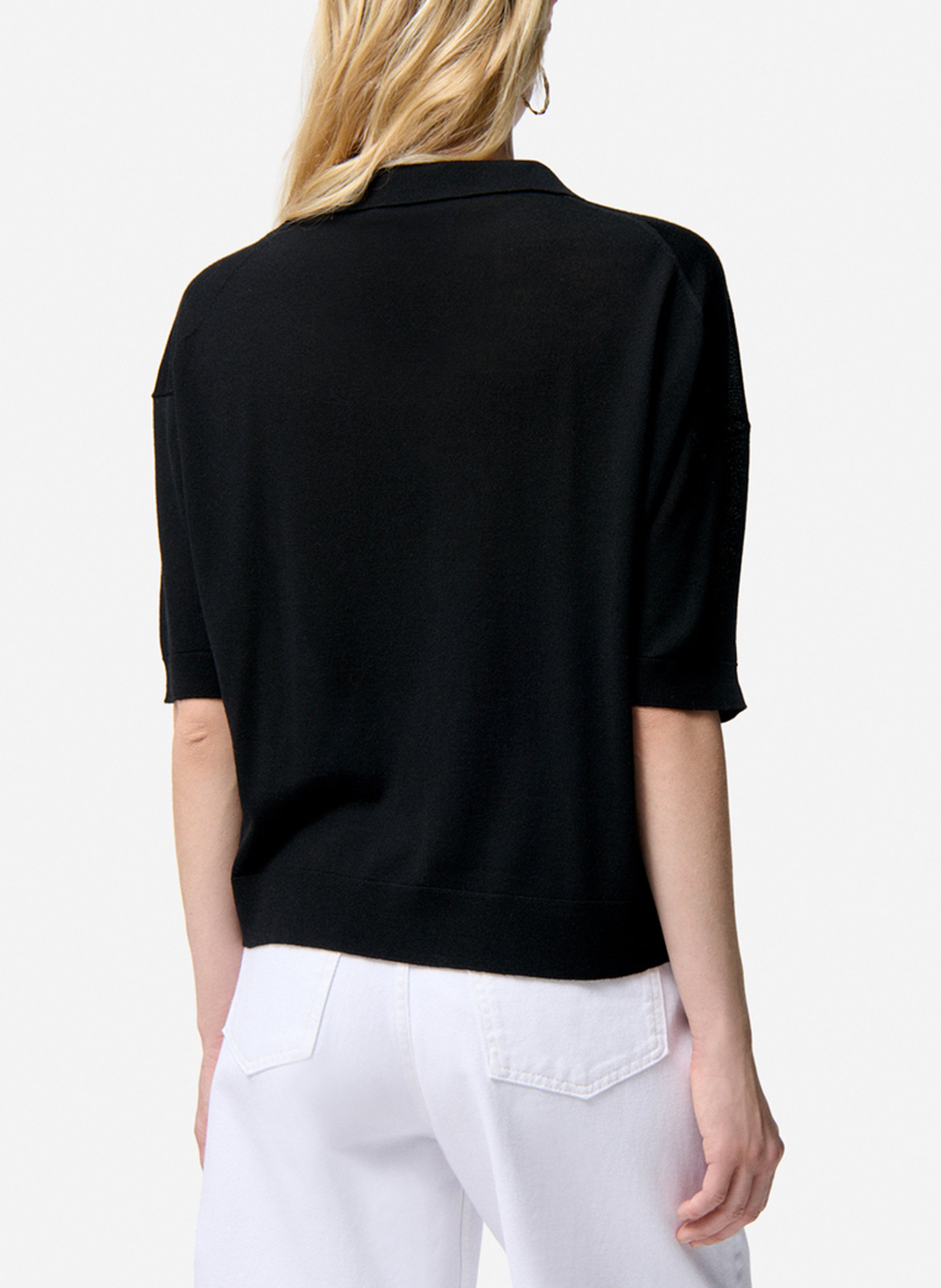 Oversized trui met polokraag van wol en kasjmier VANESSA BRUNO Zwart