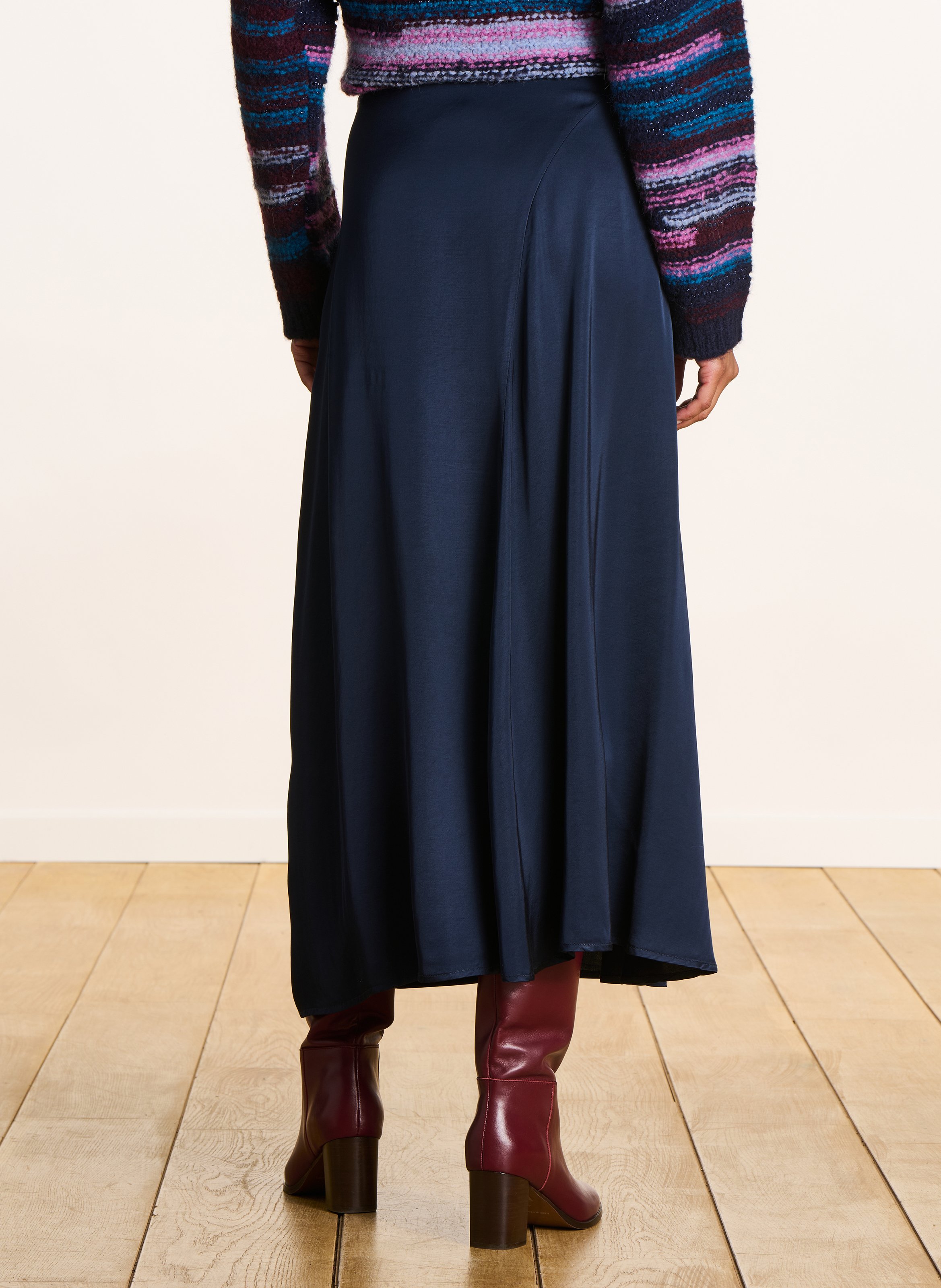 Lange, glanzende rok LA FEE MARABOUTEE Blauw