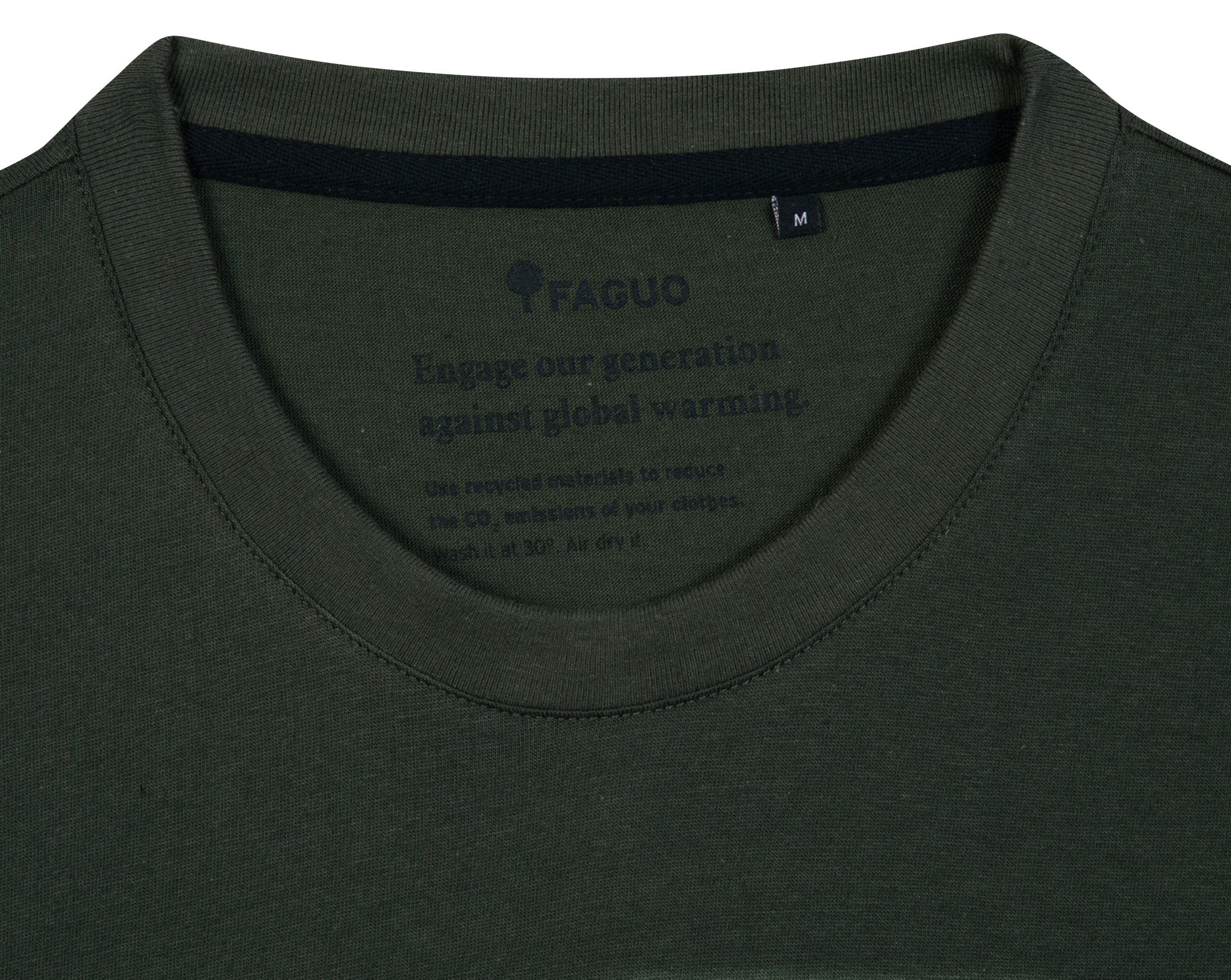Straight cotton-blend T-shirt FAGUO Green