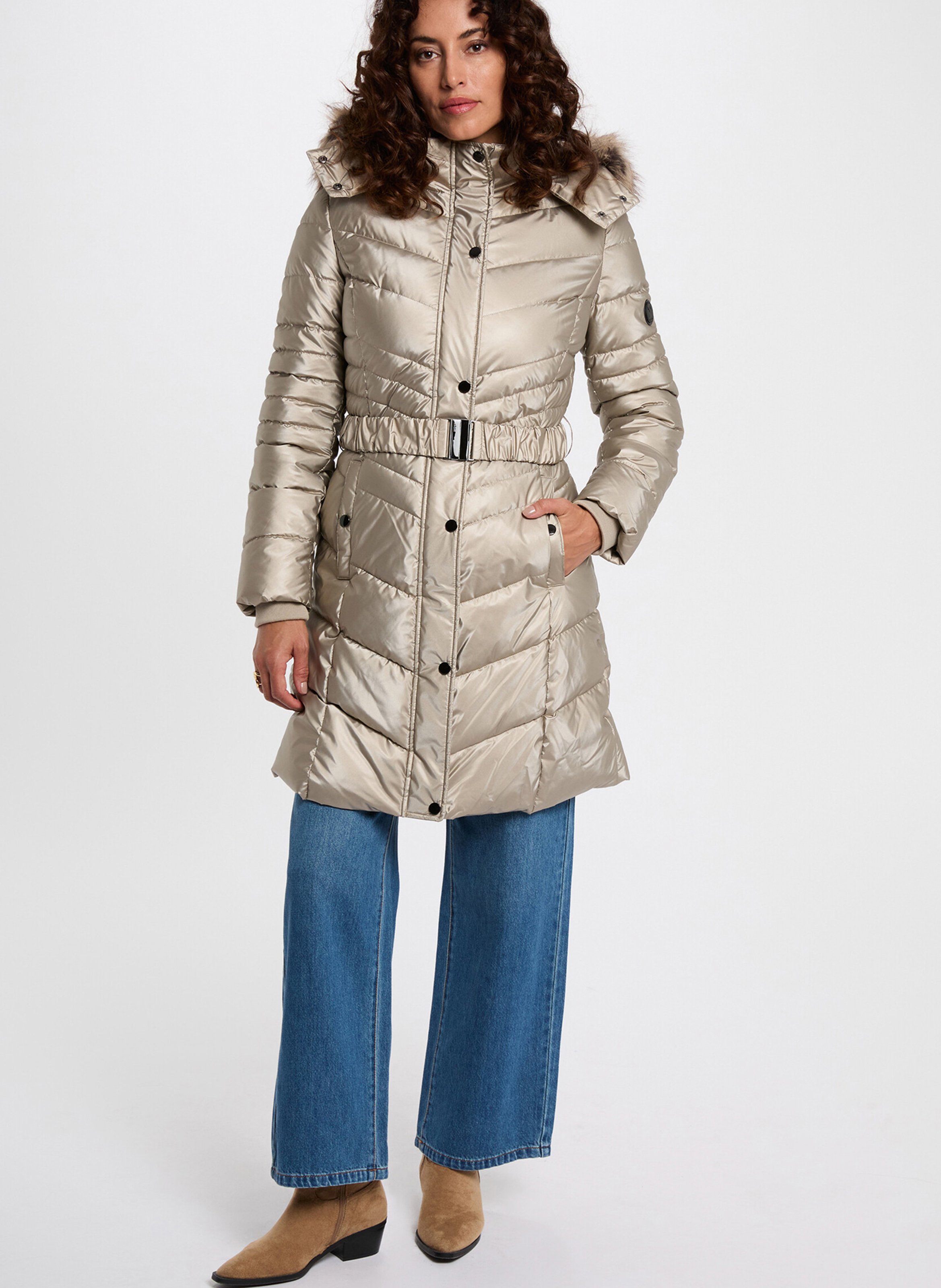 Taillierte Daunenjacke mit Kapuze MORGAN Golden