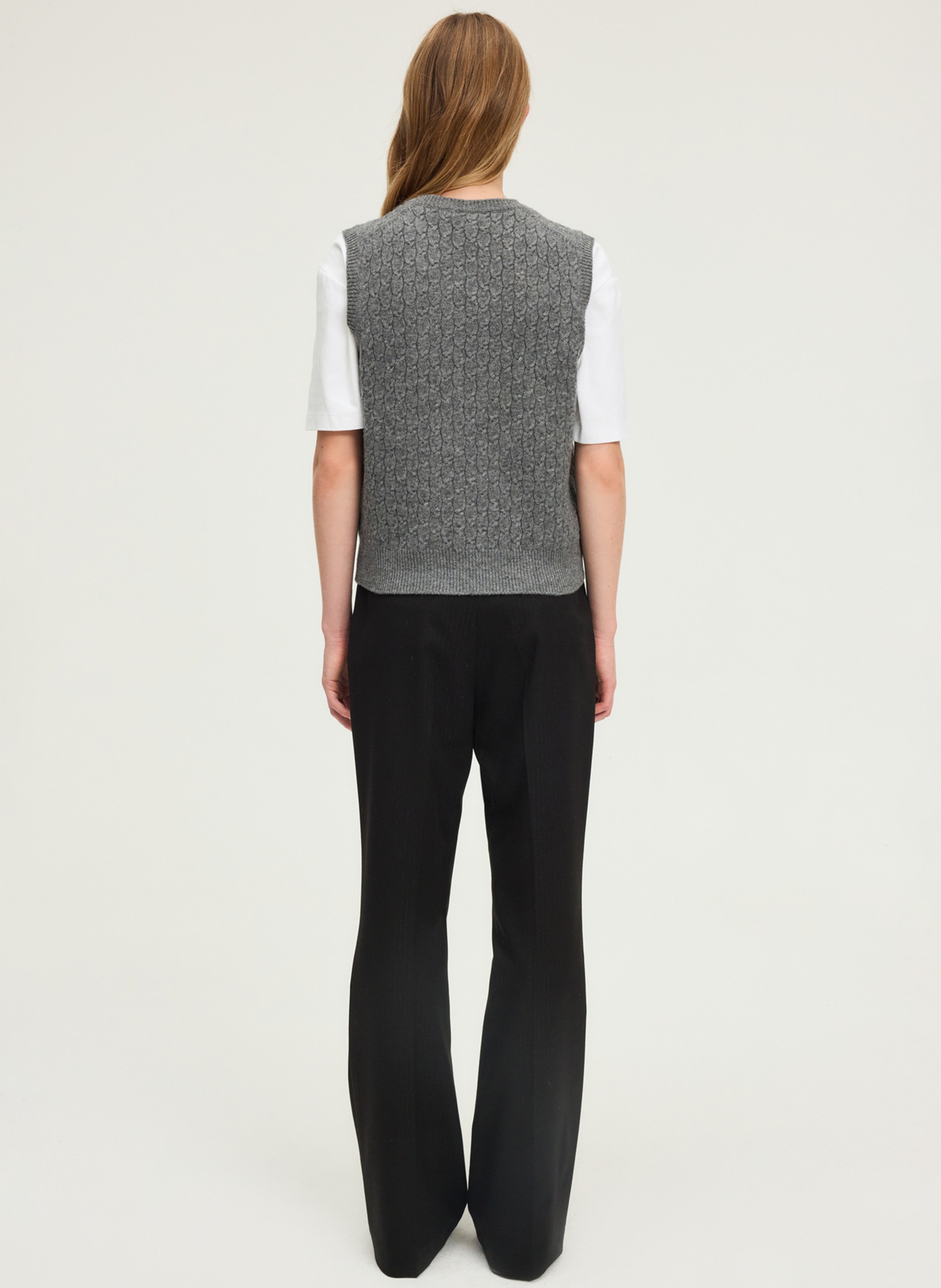 Pull col rond en laine PABLO Gris