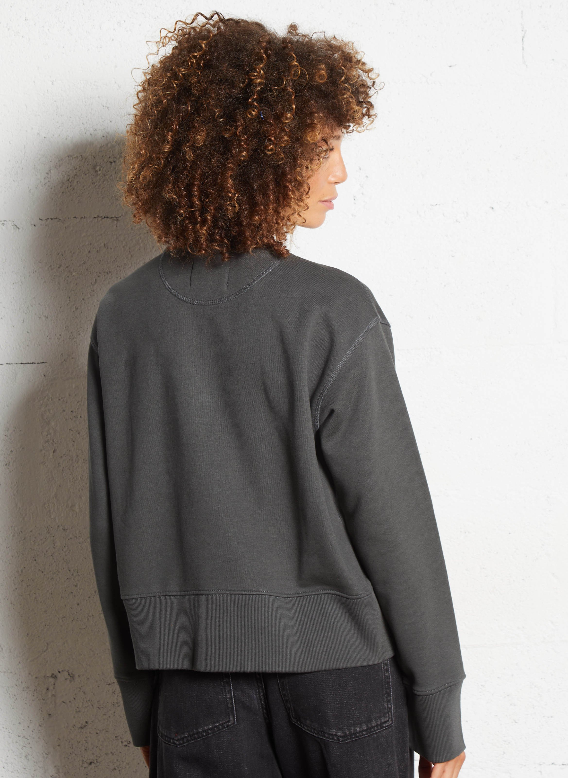 Rechte sweater met ronde hals en zeefdruk LEON & HARPER Grijs