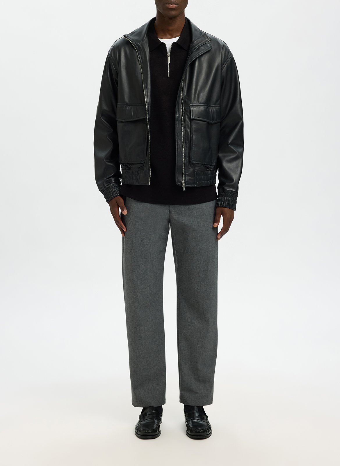 Sweat droit uni à demi zip SELECTED Noir