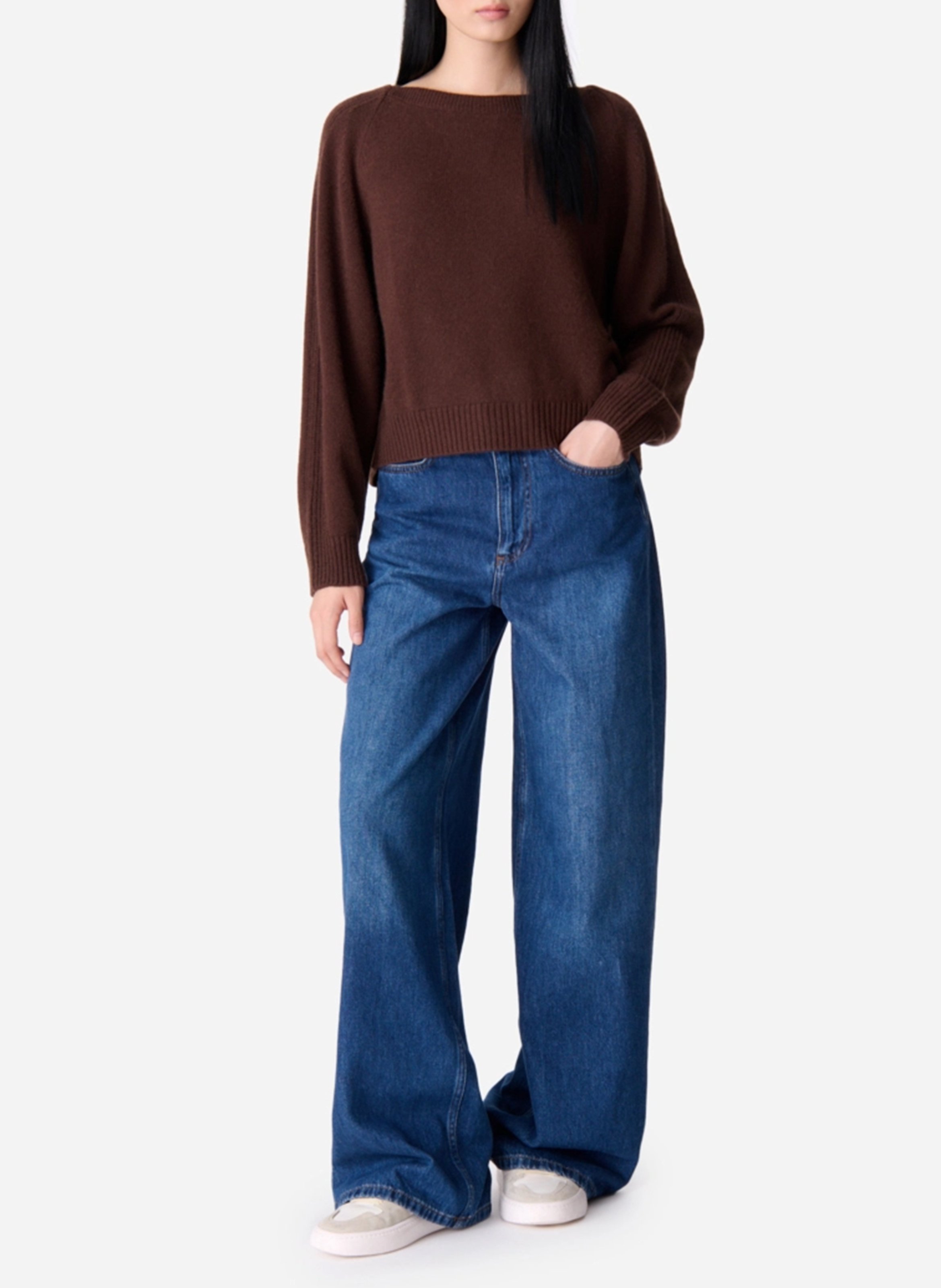 Pull col rond en cachemire VANESSA BRUNO Marron