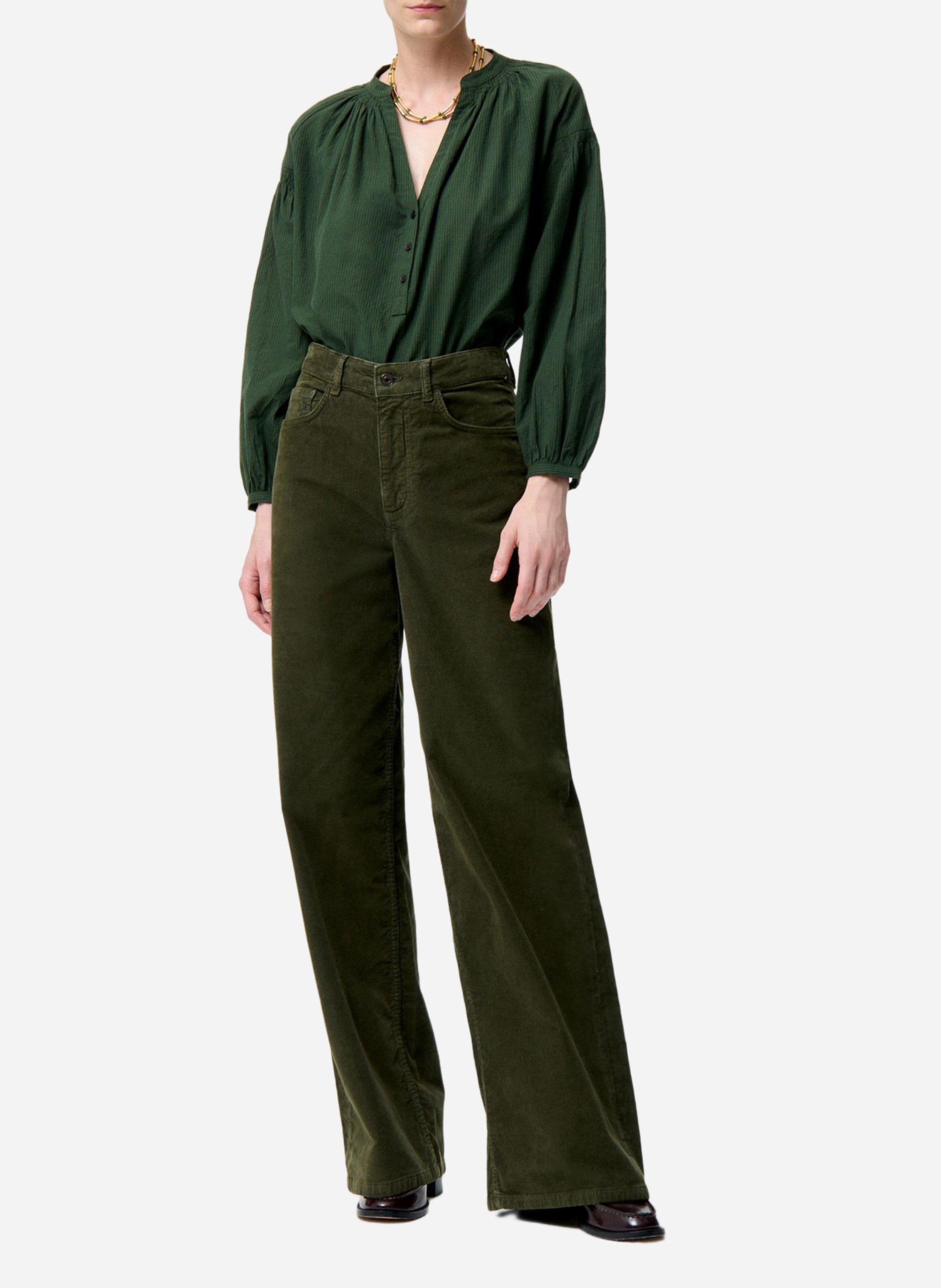 Oversized cotton blouse VANESSA BRUNO Green