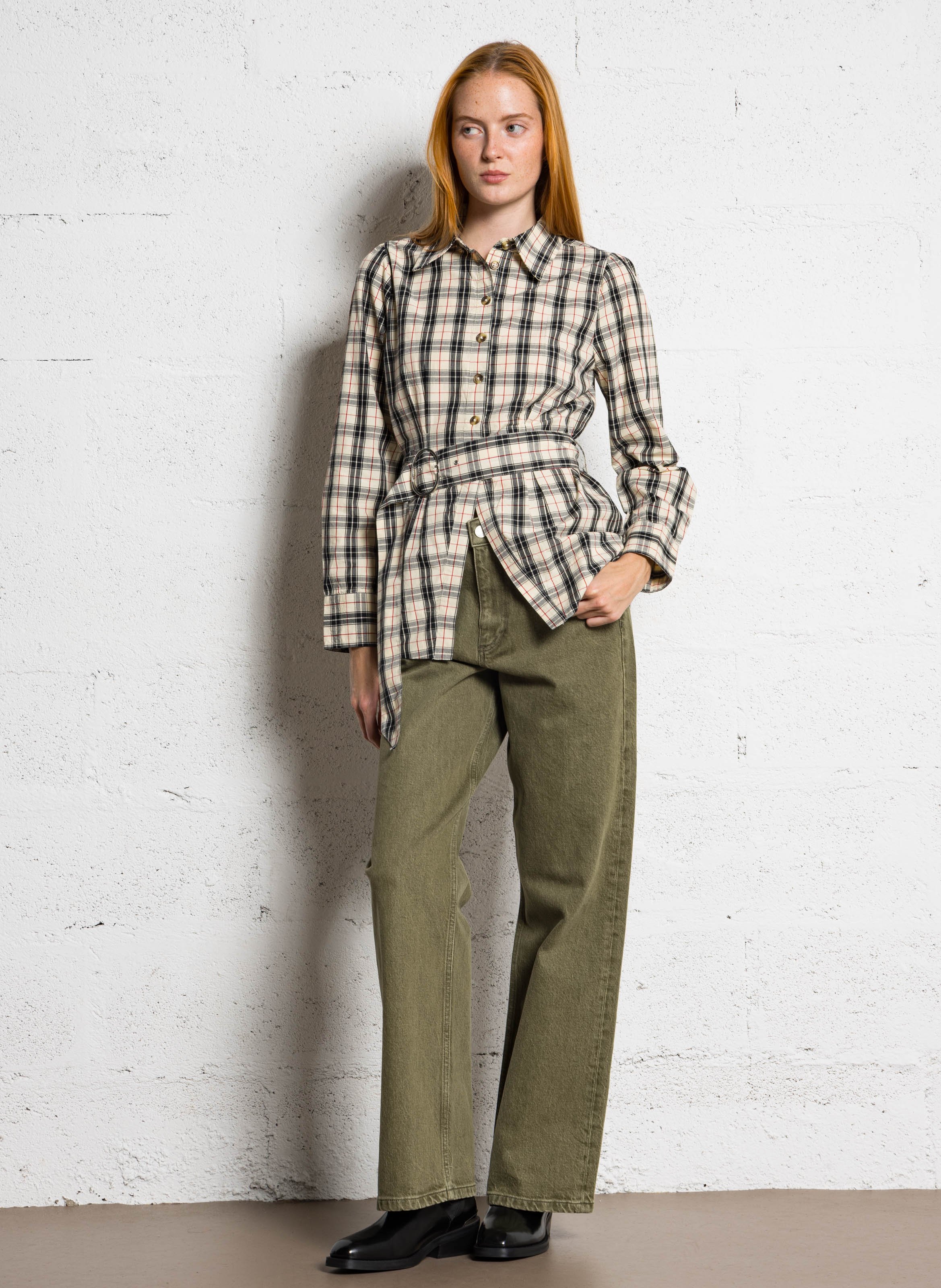 Boyfriend jeans van biologisch katoenmix FABIENNE CHAPOT Groen