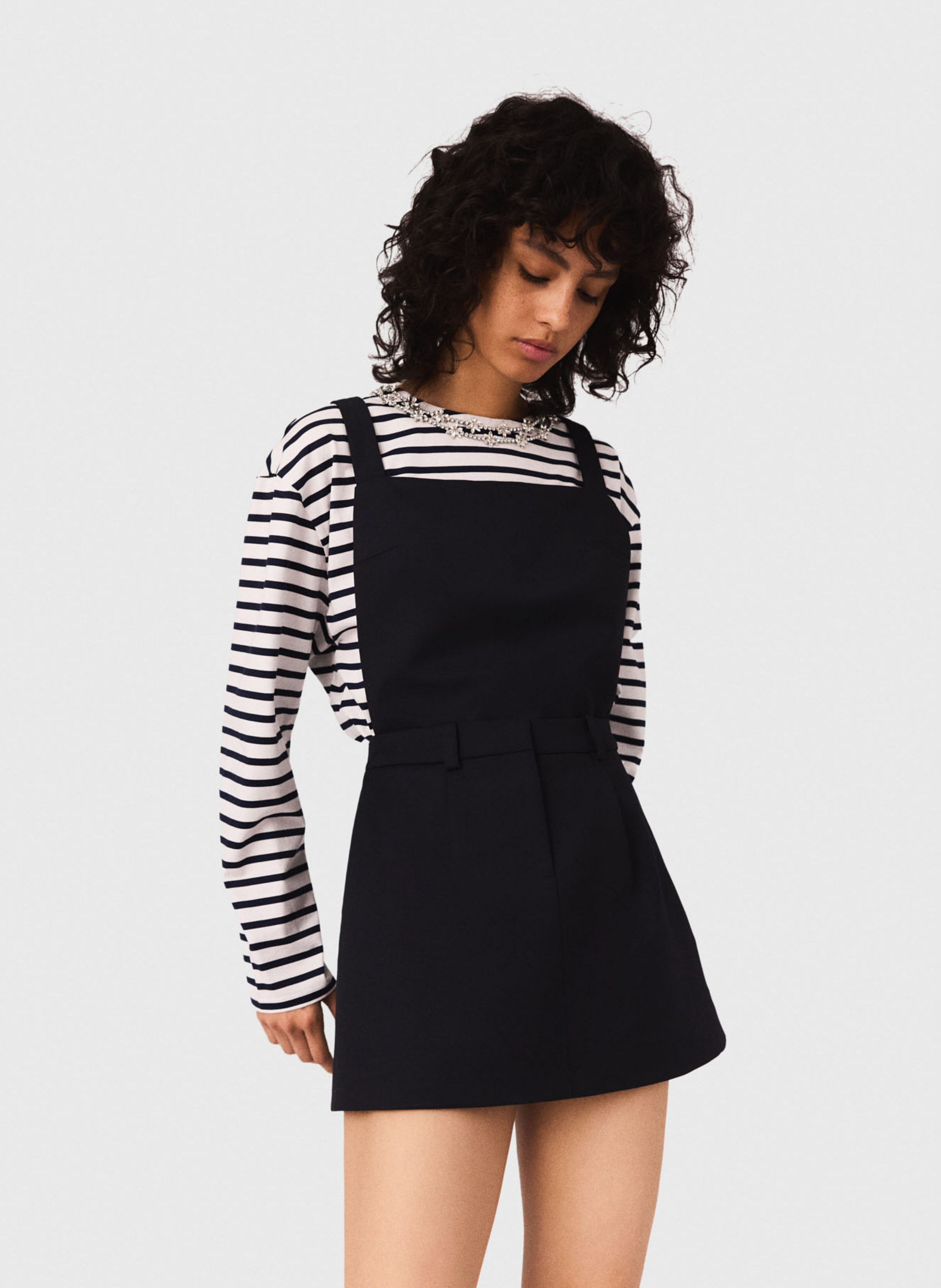 Robe courte col carré MAJE Bleu