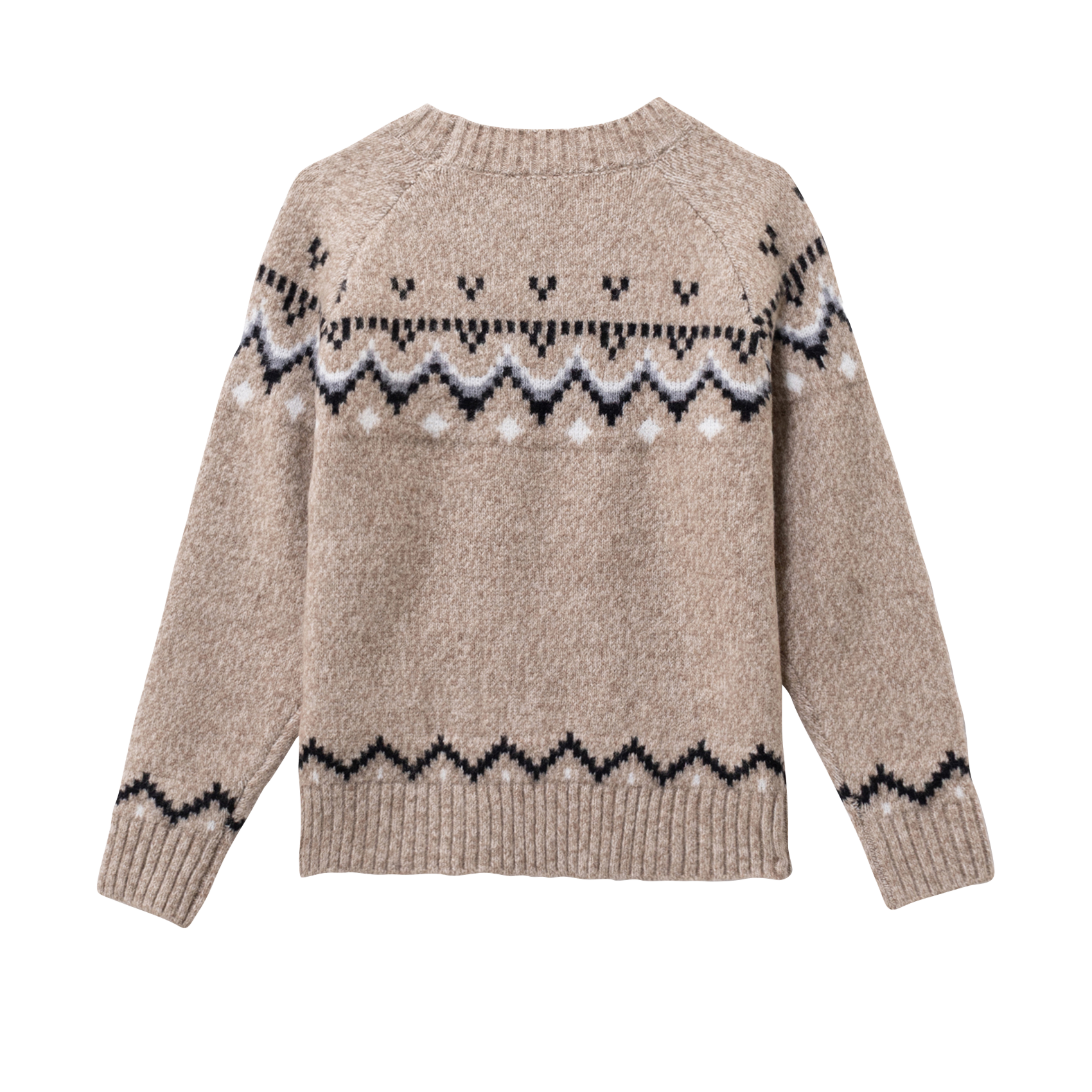 Pull ample col rond en jacquard IKKS JUNIOR Beige